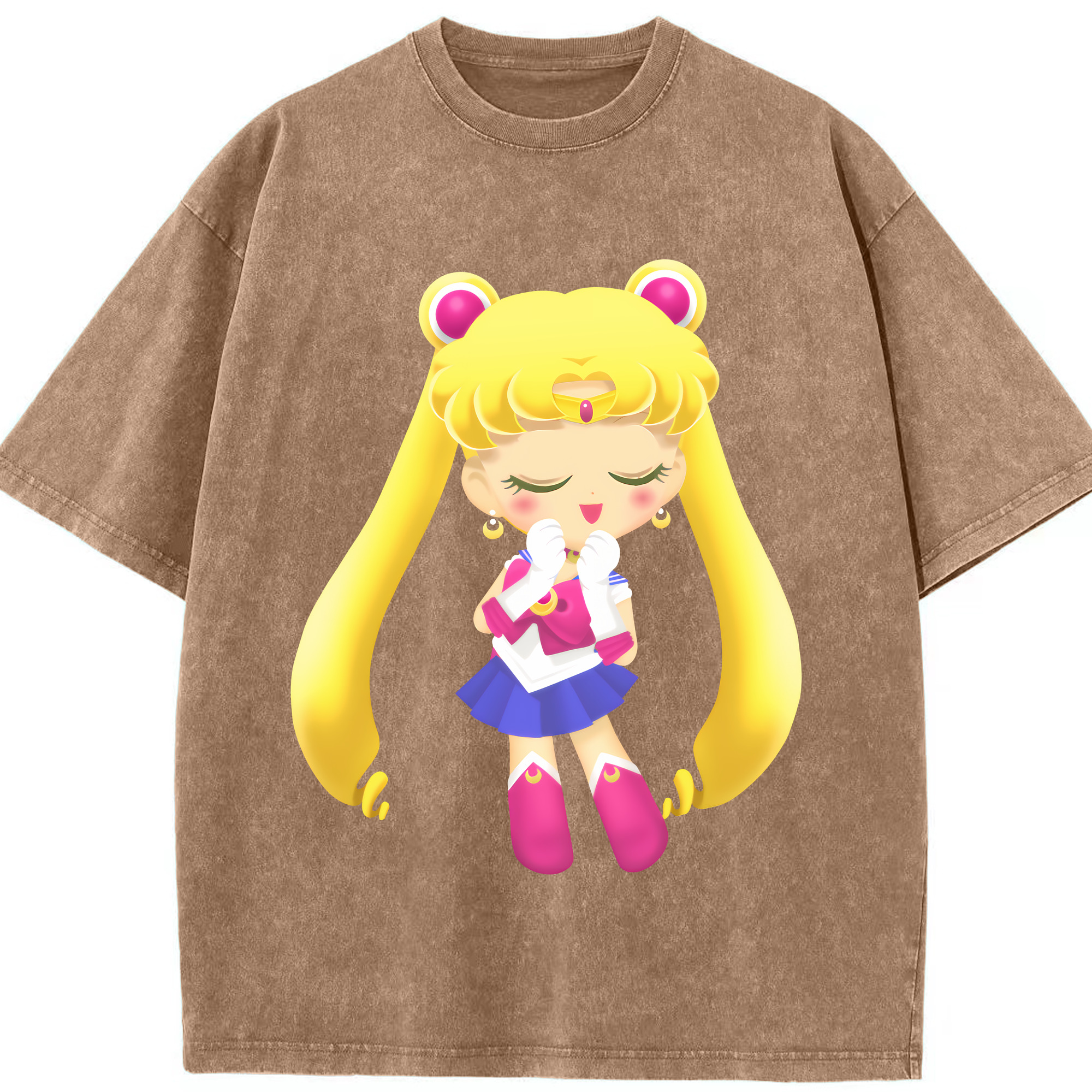 （画像用） 美少女戦士セーラームーン 月野 うさぎ つきの うさぎ Sailor Moon Tsukino Usagi 綿100% ヴィンテージ風 半袖Tシャツ（フロントプリント）