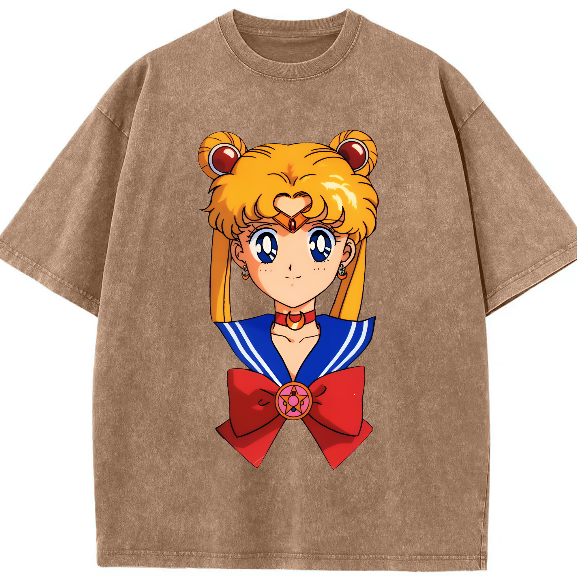 （画像用） 美少女戦士セーラームーン 月野 うさぎ つきの うさぎ Sailor Moon Tsukino Usagi 綿100% ヴィンテージ風 半袖Tシャツ（フロントプリント）