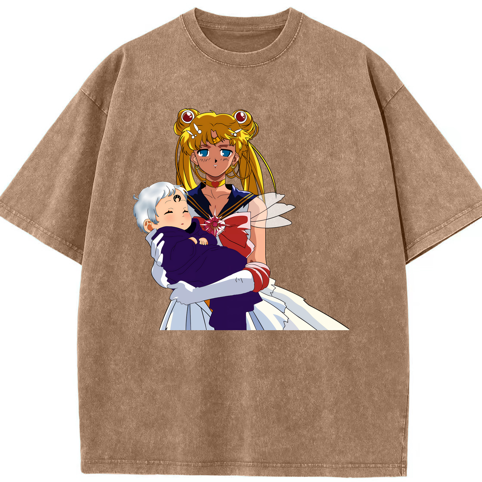 （画像用） 美少女戦士セーラームーン 月野 うさぎ つきの うさぎ Sailor Moon Tsukino Usagi 綿100% ヴィンテージ風 半袖Tシャツ（フロントプリント）