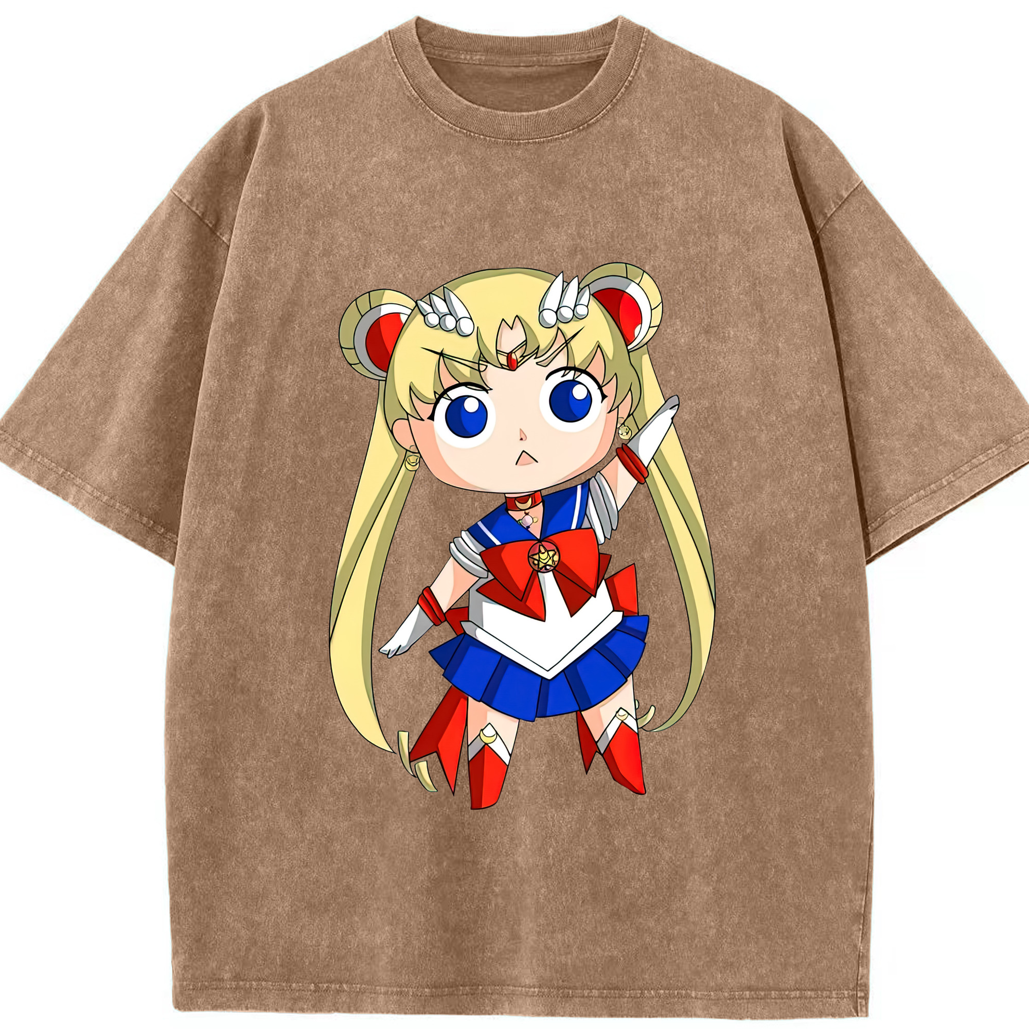 （画像用） 美少女戦士セーラームーン 月野 うさぎ つきの うさぎ Sailor Moon Tsukino Usagi 綿100% ヴィンテージ風 半袖Tシャツ（フロントプリント）