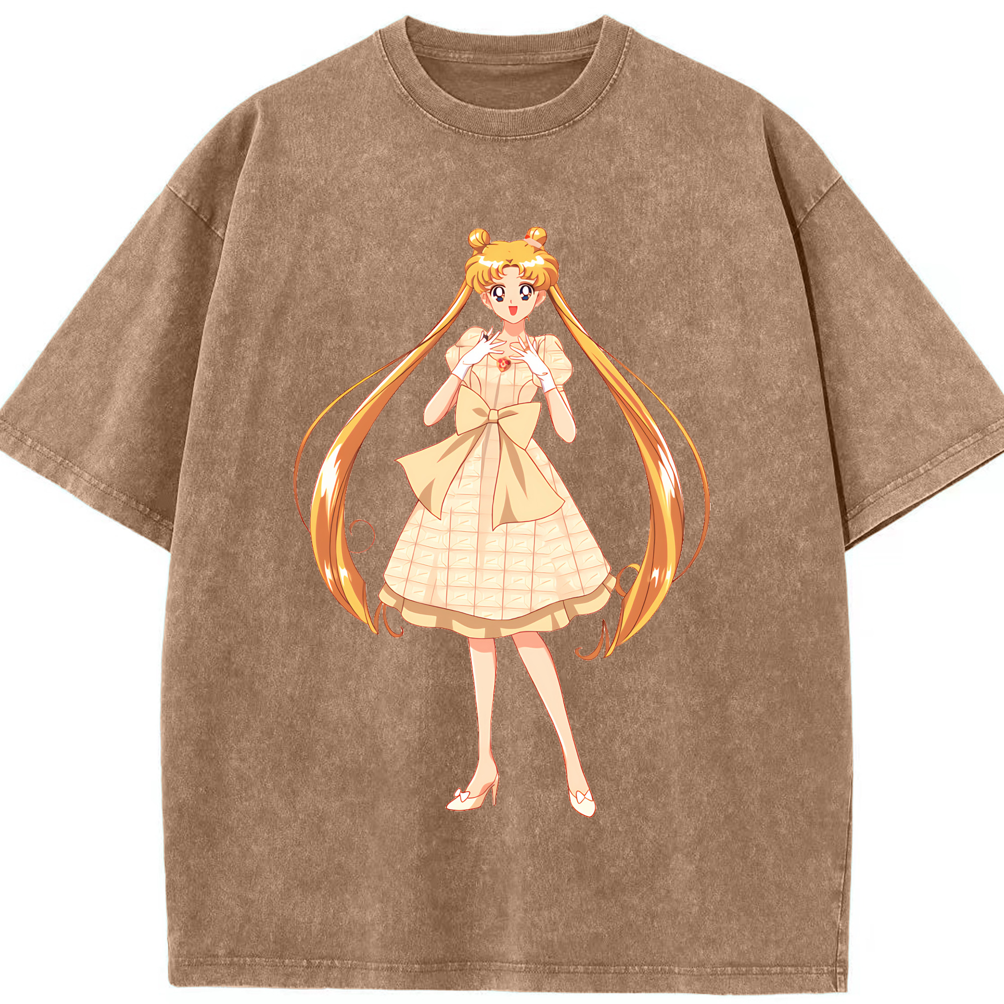 （画像用） 美少女戦士セーラームーン 愛野 美奈子 あいの みなこ Sailor Moon Aino Minako 綿100% ヴィンテージ風 半袖Tシャツ（フロントプリント）