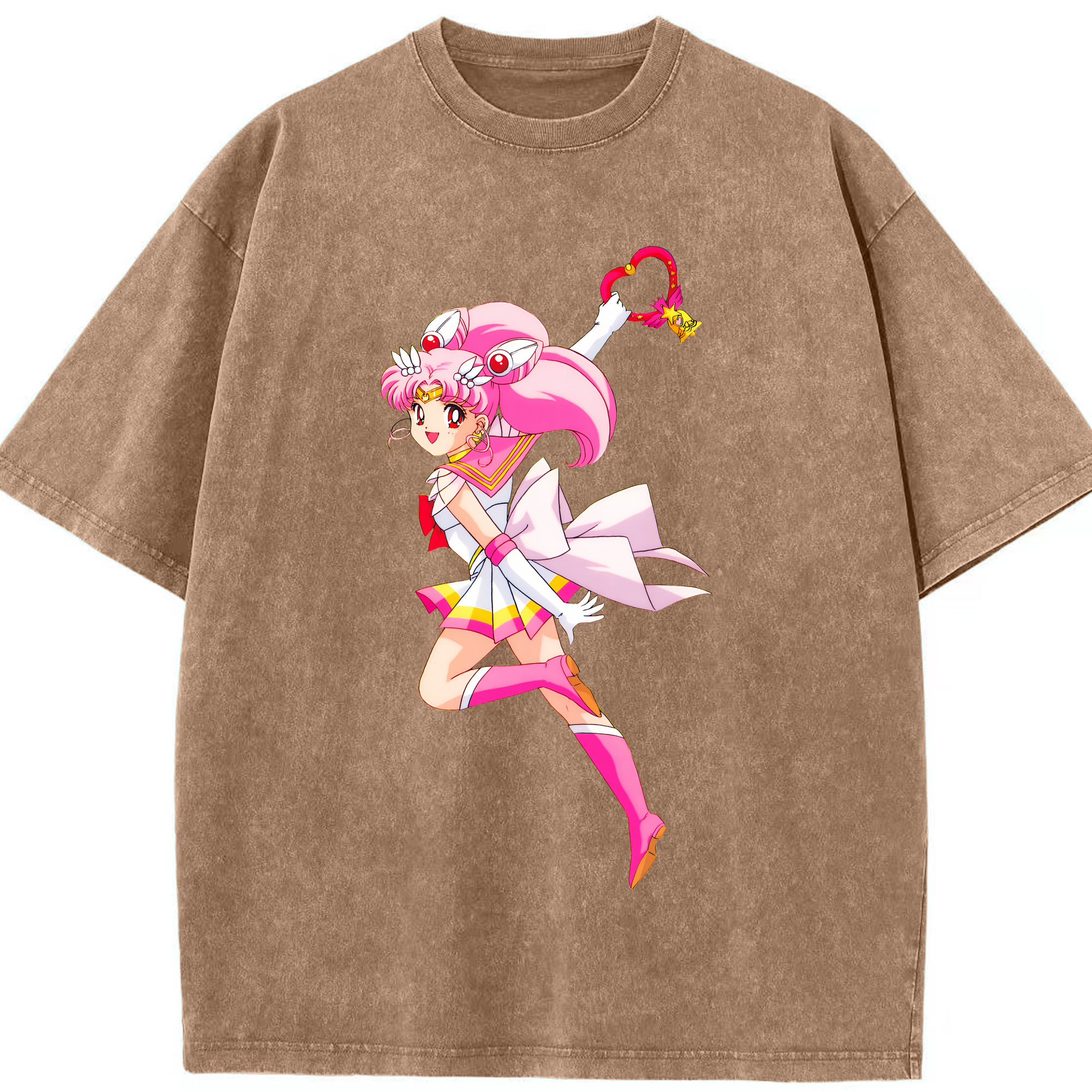（画像用） 美少女戦士セーラームーン ちびうさ Sailor Moon Chibiusa Tsukino Usagi Small Lady Serenity 綿100% ヴィンテージ風 半袖Tシャツ（フロントプリント）