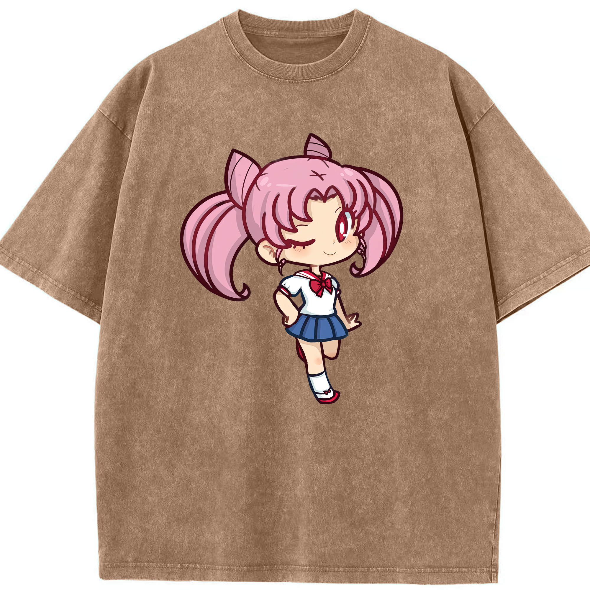 （画像用） 美少女戦士セーラームーン ちびうさ Sailor Moon Chibiusa Tsukino Usagi Small Lady Serenity 綿100% ヴィンテージ風 半袖Tシャツ（フロントプリント）