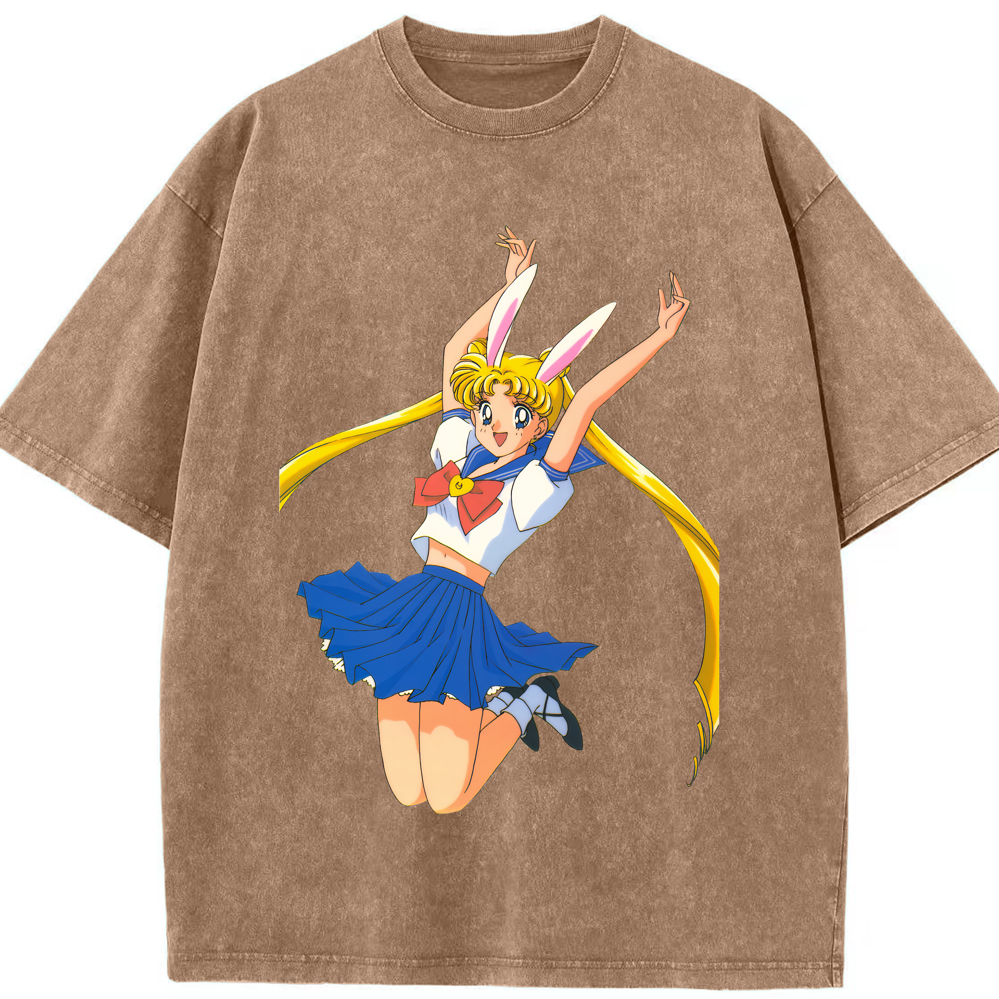 （画像用） 美少女戦士セーラームーン 愛野 美奈子 あいの みなこ Sailor Moon Aino Minako 綿100% ヴィンテージ風 半袖Tシャツ（フロントプリント）