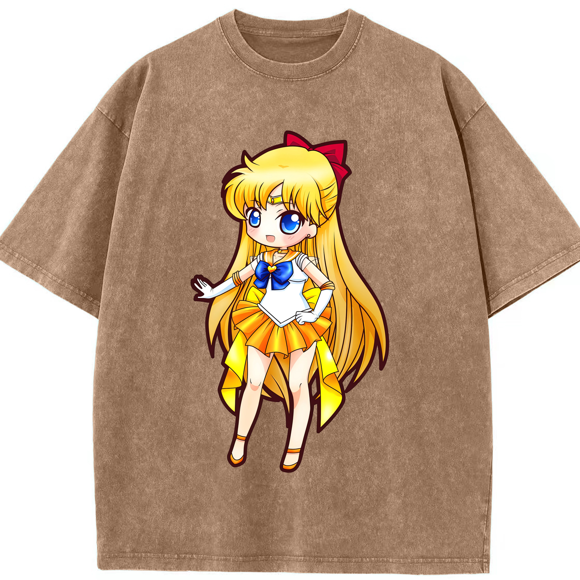 （画像用） 美少女戦士セーラームーン 愛野 美奈子 あいの みなこ Sailor Moon Aino Minako 綿100% ヴィンテージ風 半袖Tシャツ（フロントプリント）
