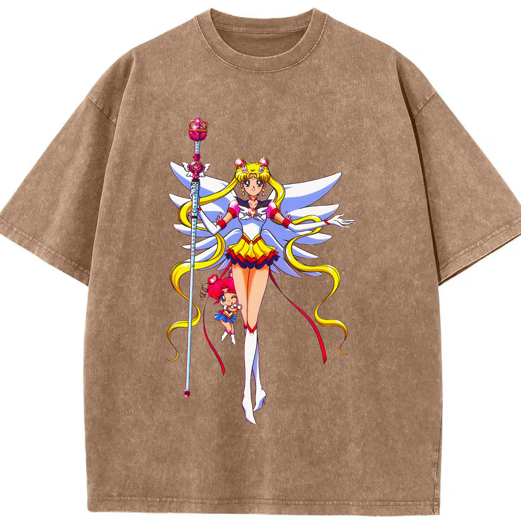 （画像用） 美少女戦士セーラームーン 月野 うさぎ つきの うさぎ Sailor Moon Tsukino Usagi 綿100% ヴィンテージ風 半袖Tシャツ（フロントプリント）