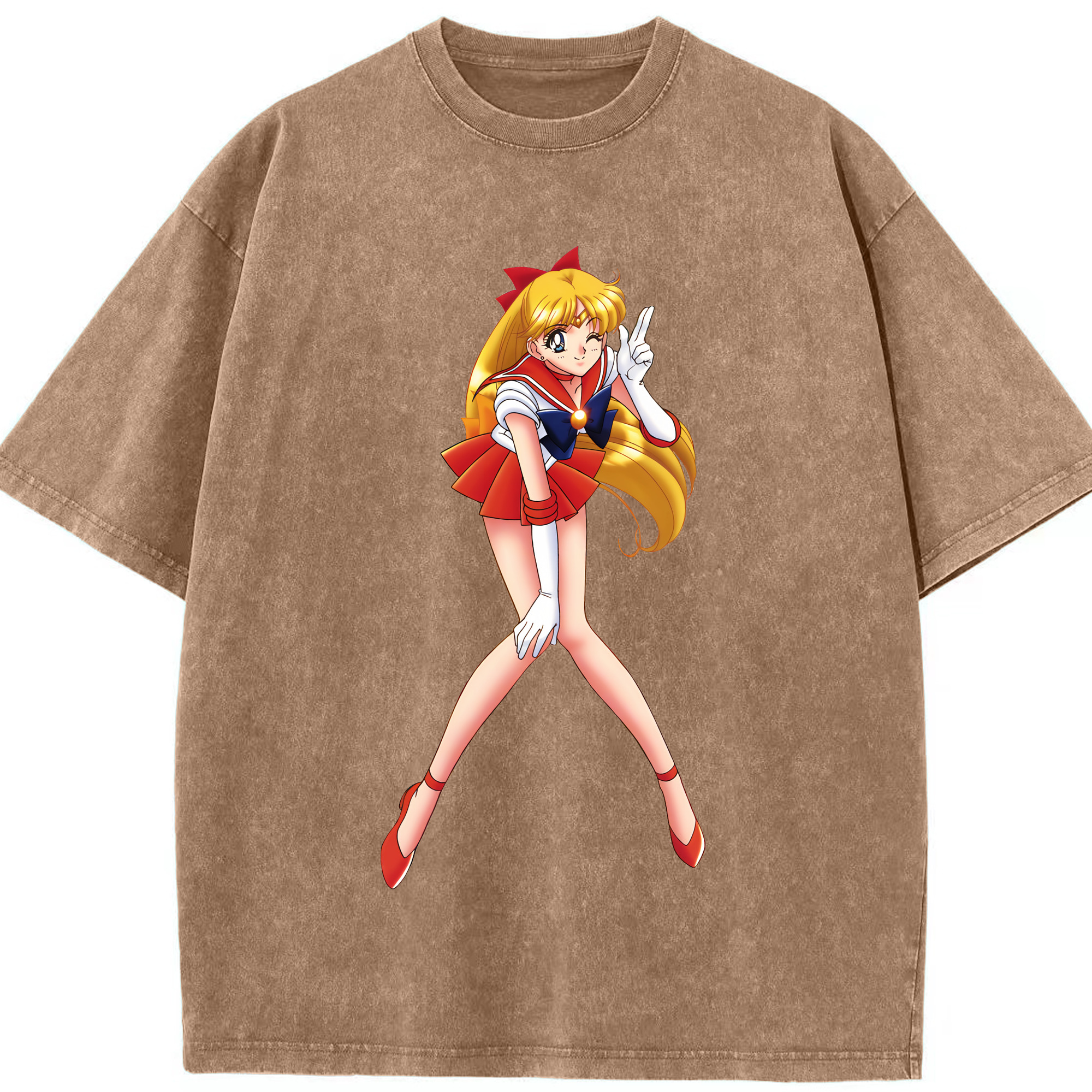 （画像用） 美少女戦士セーラームーン 愛野 美奈子 あいの みなこ Sailor Moon Aino Minako 綿100% ヴィンテージ風 半袖Tシャツ（フロントプリント）