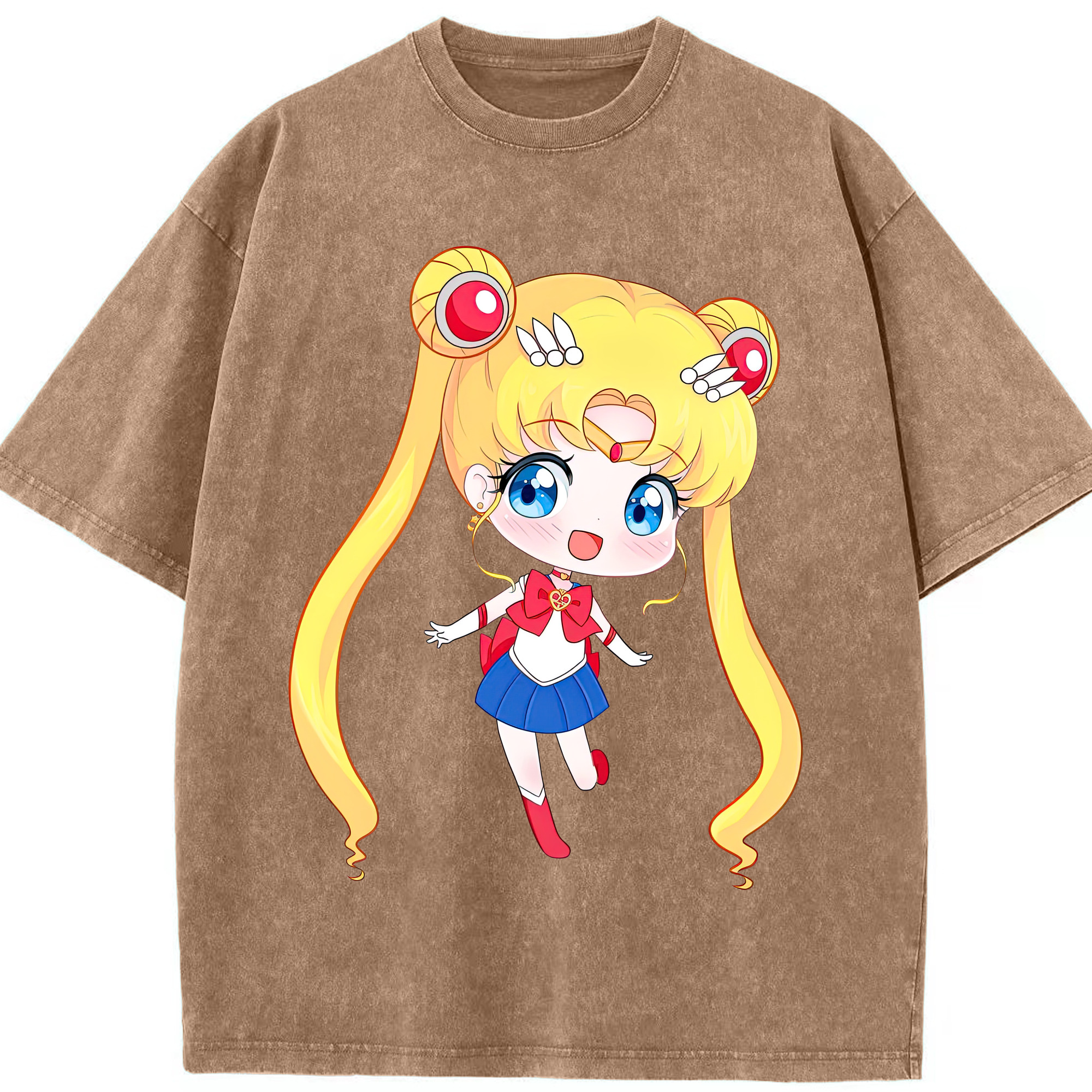 （画像用） 美少女戦士セーラームーン 月野 うさぎ つきの うさぎ Sailor Moon Tsukino Usagi 綿100% ヴィンテージ風 半袖Tシャツ（フロントプリント）