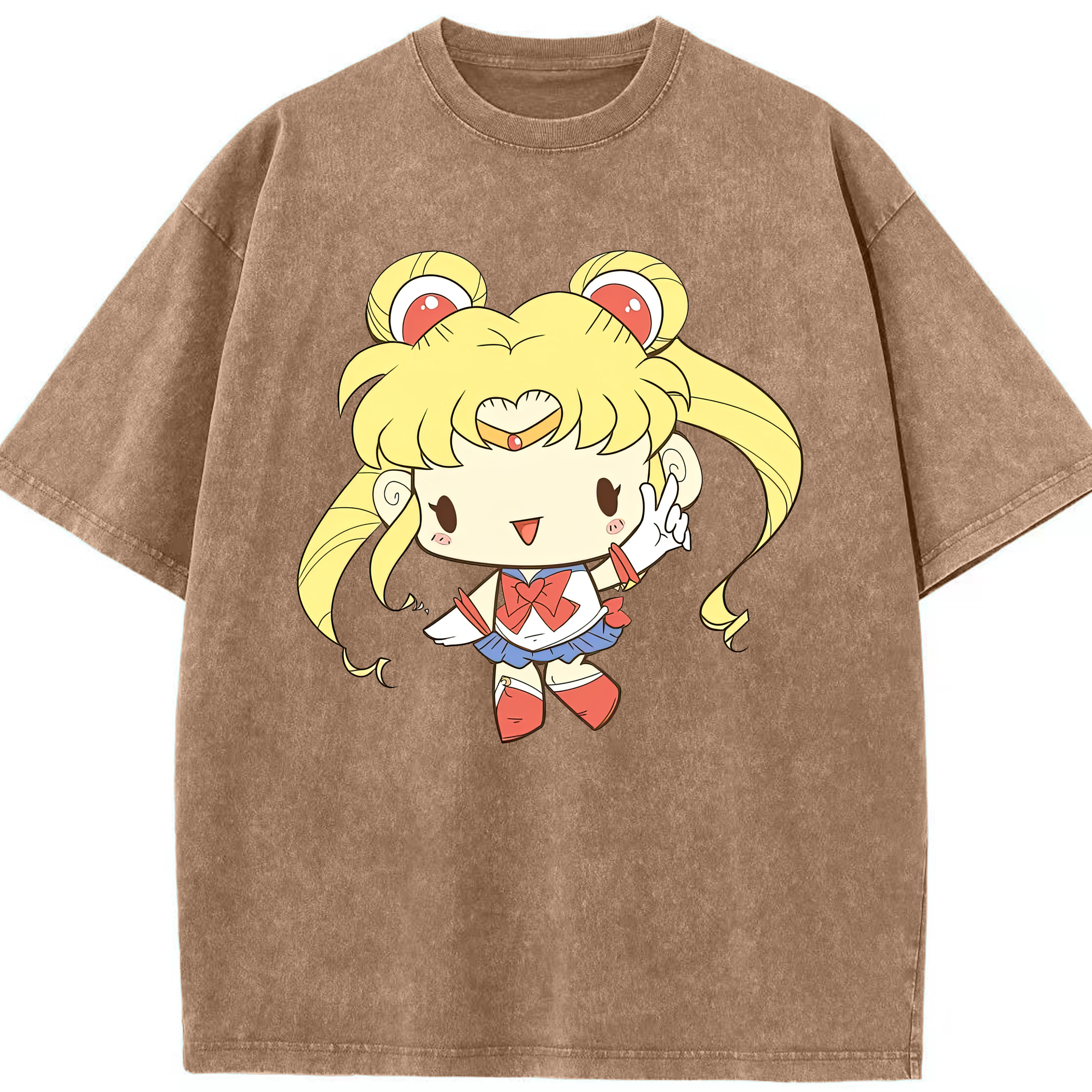（画像用） 美少女戦士セーラームーン 月野 うさぎ つきの うさぎ Sailor Moon Tsukino Usagi 綿100% ヴィンテージ風 半袖Tシャツ（フロントプリント）