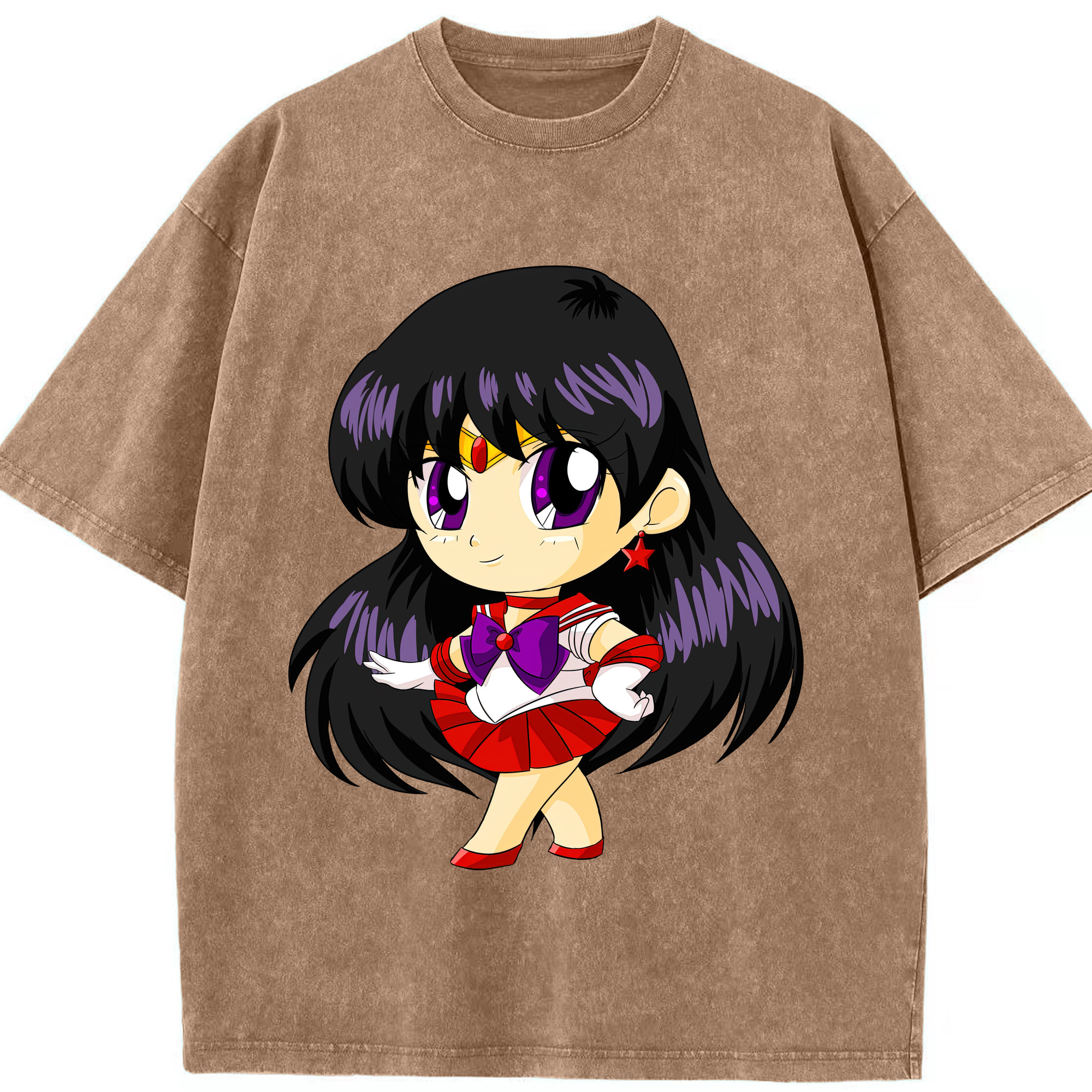 （画像用） 美少女戦士セーラームーン 火野レイ ひの レイ Sailor Moon Hino Rei （セーラーマーズ,Sailor Mars） 綿100% ヴィンテージ風 半袖Tシャツ（フロントプリント）