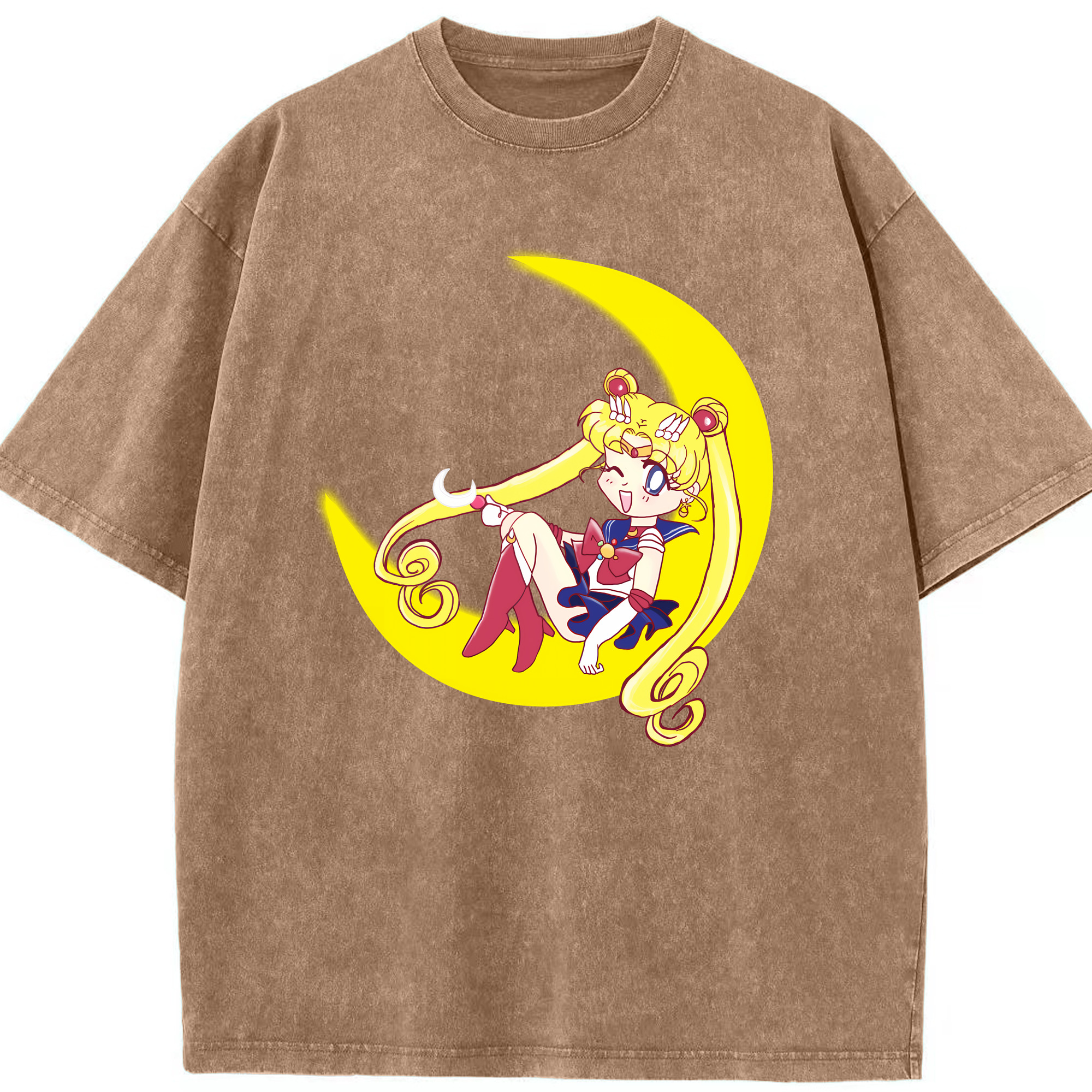 （画像用） 美少女戦士セーラームーン 月野 うさぎ つきの うさぎ Sailor Moon Tsukino Usagi 綿100% ヴィンテージ風 半袖Tシャツ（フロントプリント）