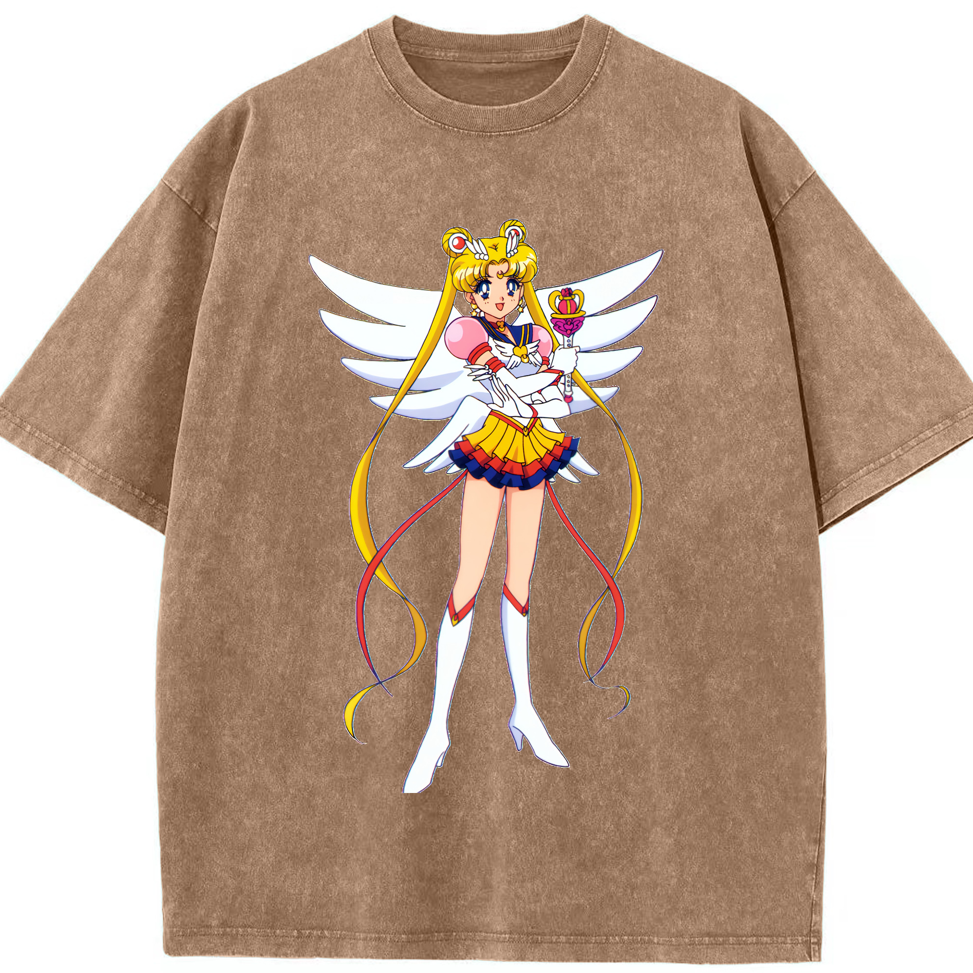 （画像用） 美少女戦士セーラームーン 月野 うさぎ つきの うさぎ Sailor Moon Tsukino Usagi 綿100% ヴィンテージ風 半袖Tシャツ（フロントプリント）