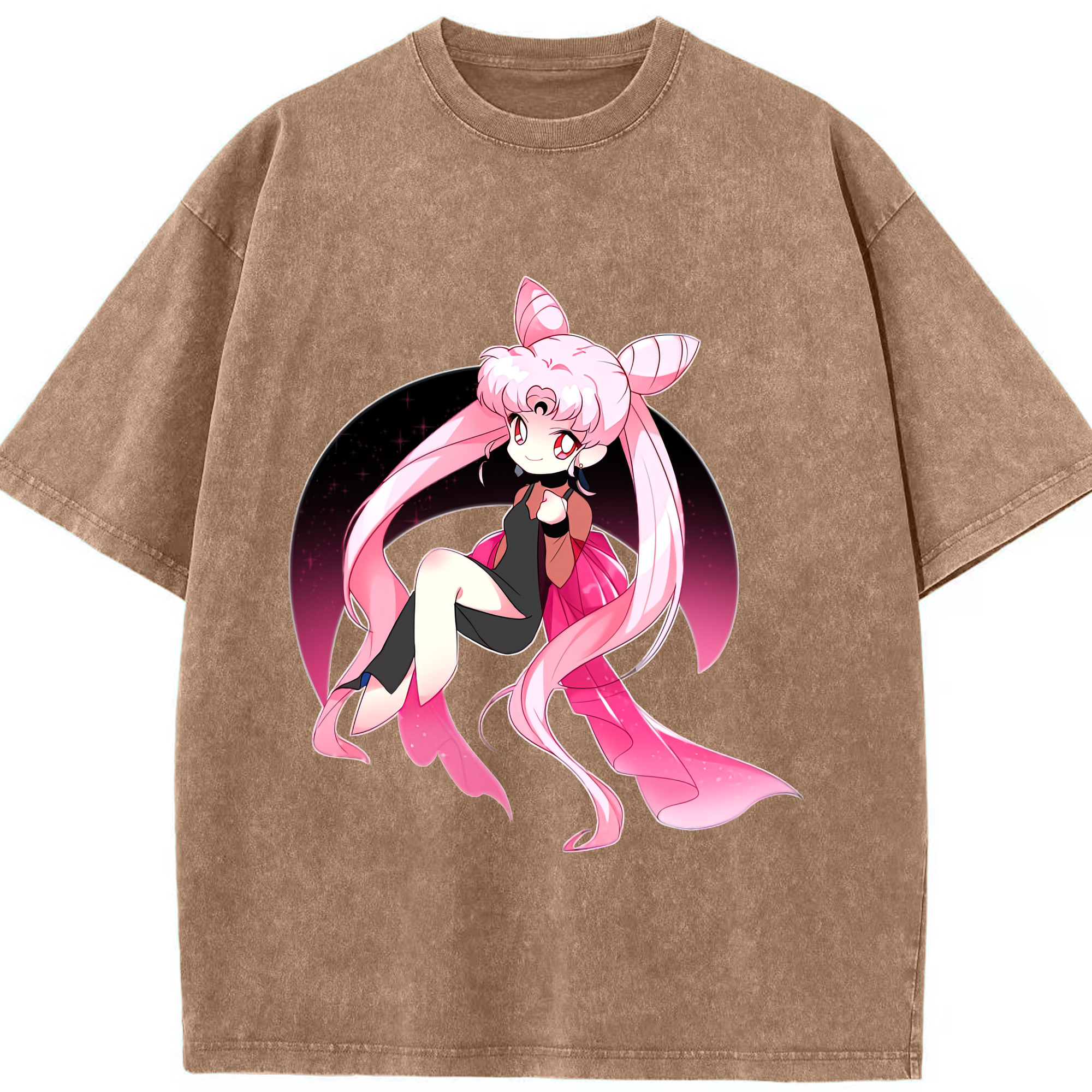 （画像用） 美少女戦士セーラームーン ちびうさ Sailor Moon Chibiusa Tsukino Usagi Small Lady Serenity 綿100% ヴィンテージ風 半袖Tシャツ（フロントプリント）
