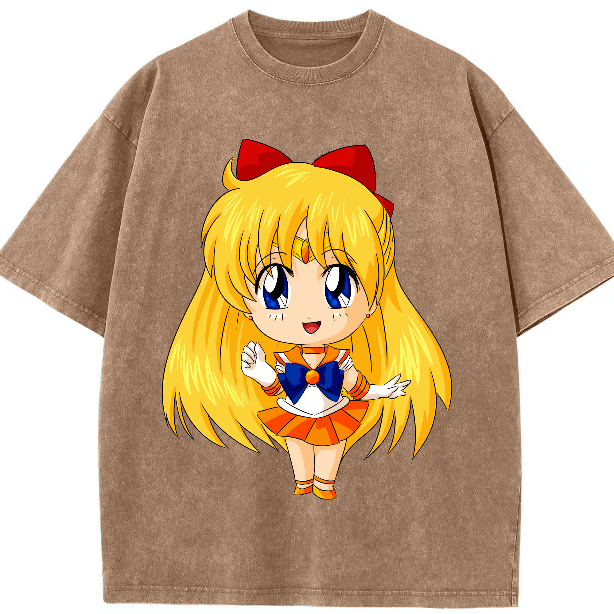 （画像用） 美少女戦士セーラームーン 愛野 美奈子 あいの みなこ Sailor Moon Aino Minako 綿100% ヴィンテージ風 半袖Tシャツ（フロントプリント）