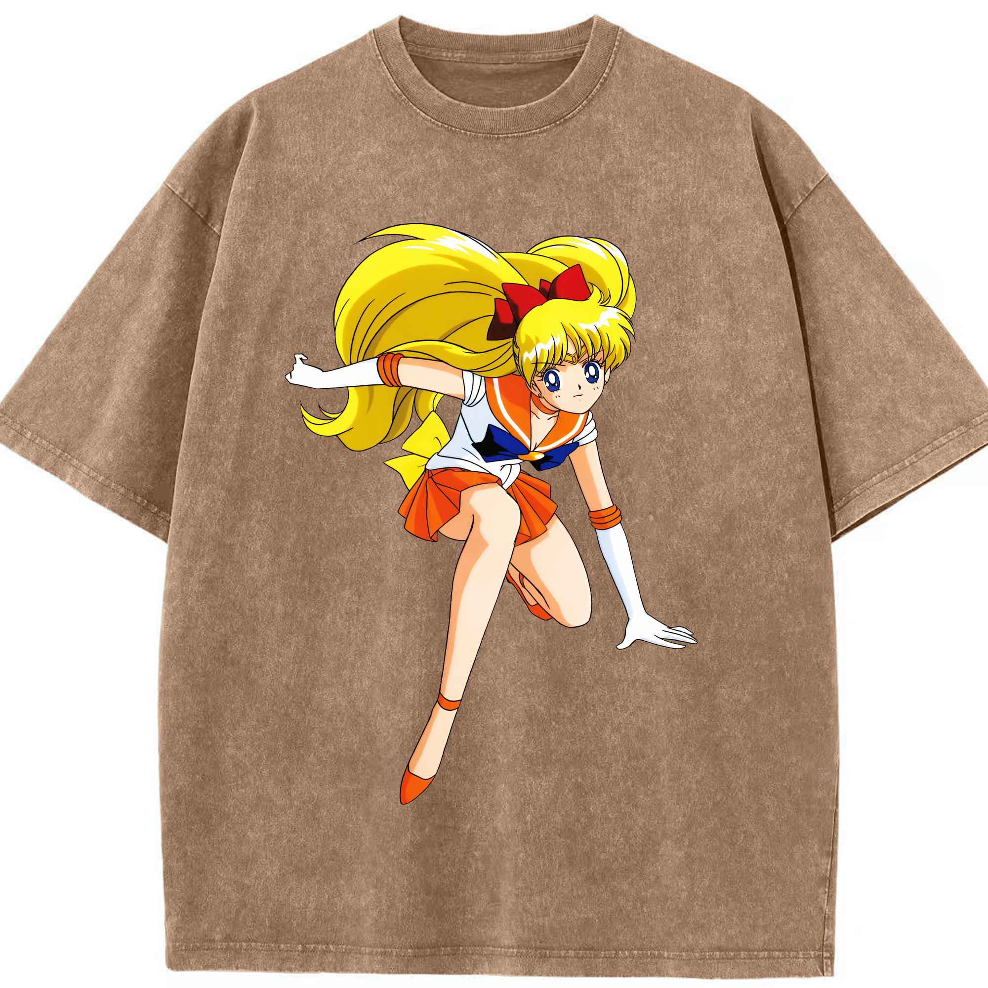 （画像用） 美少女戦士セーラームーン 愛野 美奈子 あいの みなこ Sailor Moon Aino Minako 綿100% ヴィンテージ風 半袖Tシャツ（フロントプリント）