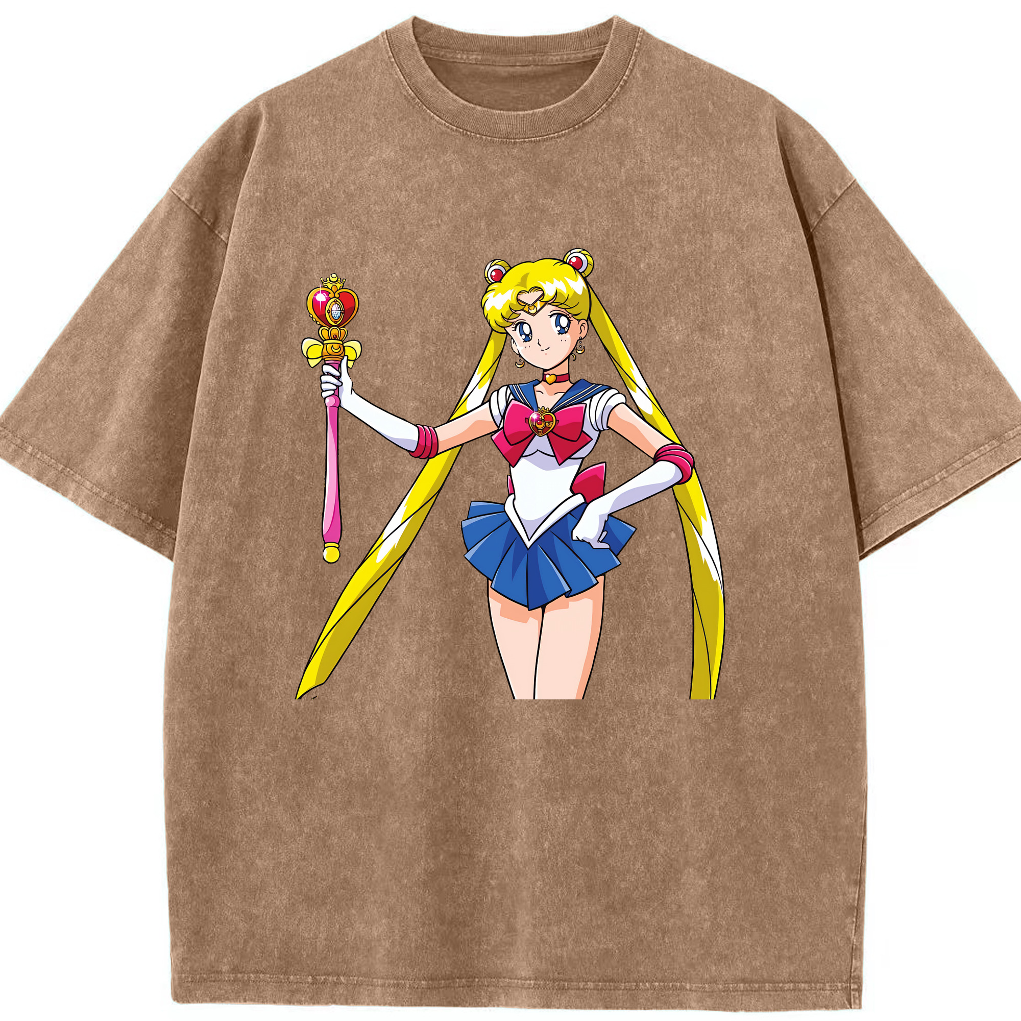 （画像用） 美少女戦士セーラームーン 月野 うさぎ つきの うさぎ Sailor Moon Tsukino Usagi 綿100% ヴィンテージ風 半袖Tシャツ（フロントプリント）