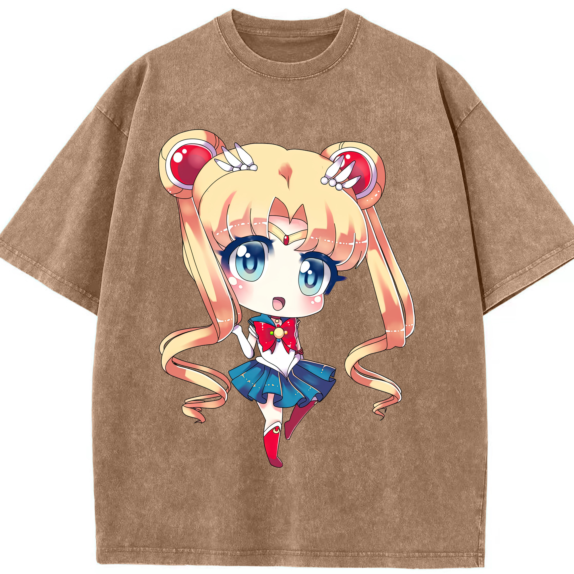 （画像用） 美少女戦士セーラームーン 月野 うさぎ つきの うさぎ Sailor Moon Tsukino Usagi 綿100% ヴィンテージ風 半袖Tシャツ（フロントプリント）