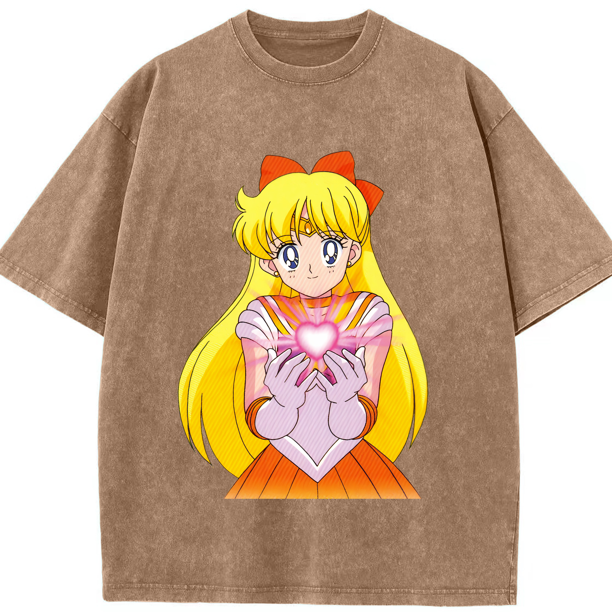 （画像用） 美少女戦士セーラームーン 愛野 美奈子 あいの みなこ Sailor Moon Aino Minako 綿100% ヴィンテージ風 半袖Tシャツ（フロントプリント）