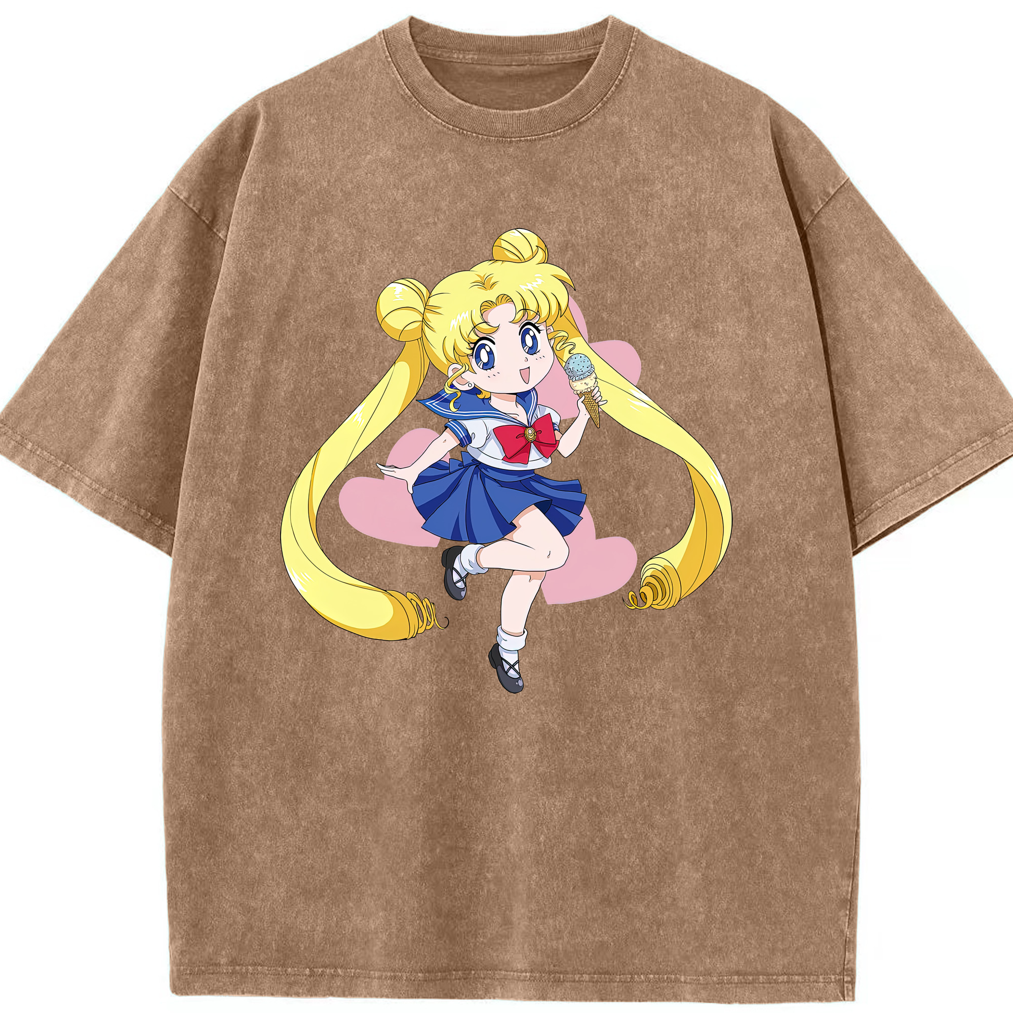 （画像用） 美少女戦士セーラームーン 愛野 美奈子 あいの みなこ Sailor Moon Aino Minako 綿100% ヴィンテージ風 半袖Tシャツ（フロントプリント）