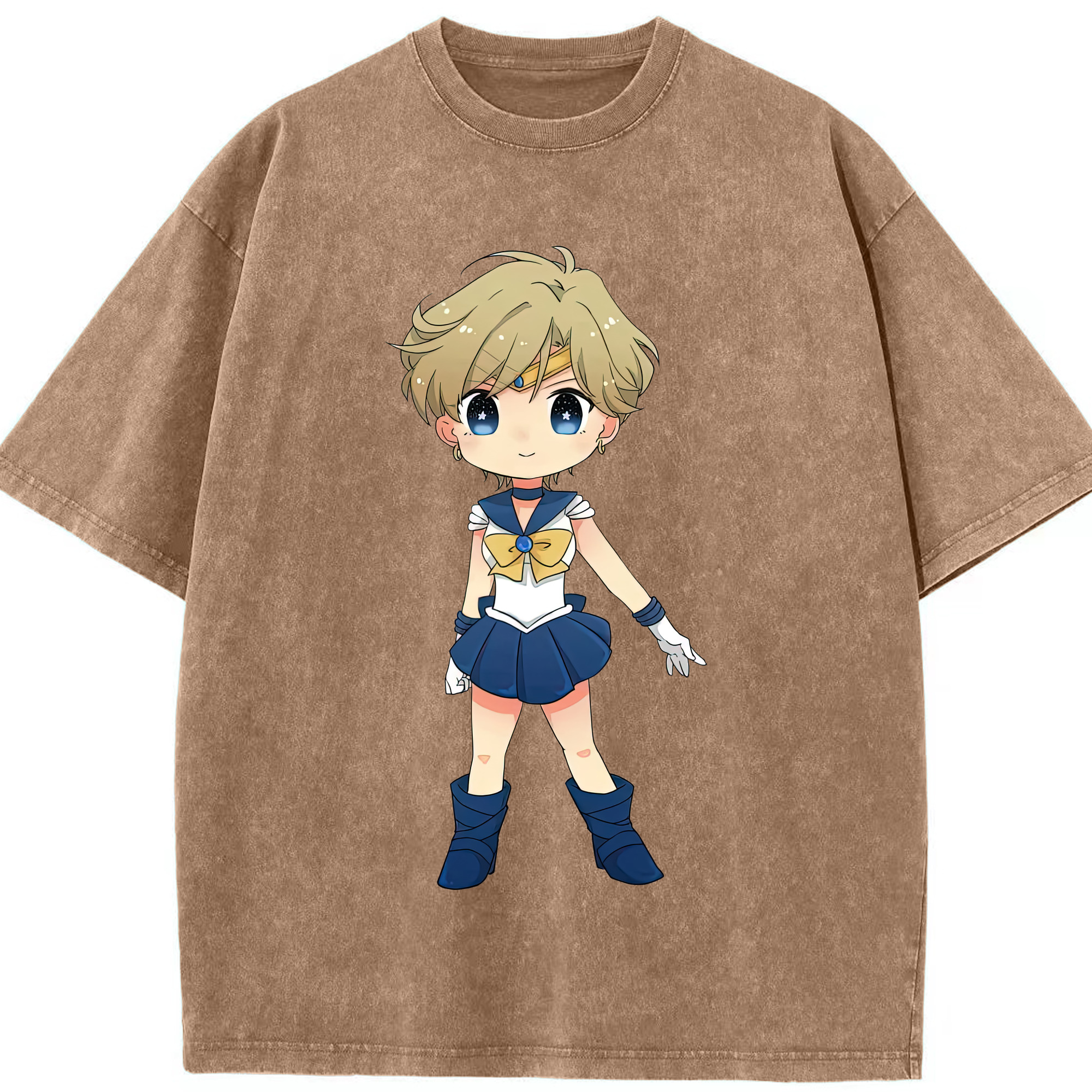 （画像用） 美少女戦士セーラームーン 天王はるか Sailor Moon Tenoh Haruka 綿100% ヴィンテージ風 半袖Tシャツ（フロントプリント）