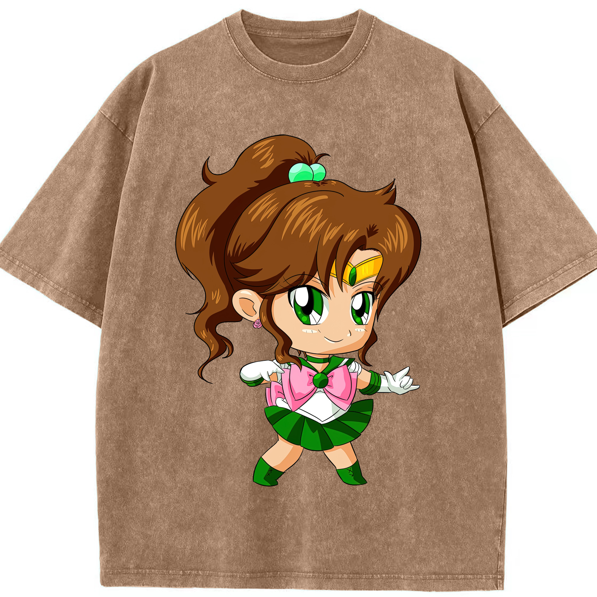 （画像用） 美少女戦士セーラームーン 木野 まこと きの まこと Sailor Moon Kino Makoto （セーラージュピター；Sailor Jupiter） 綿100% ヴィンテージ風 半袖Tシャツ（フロントプリント）