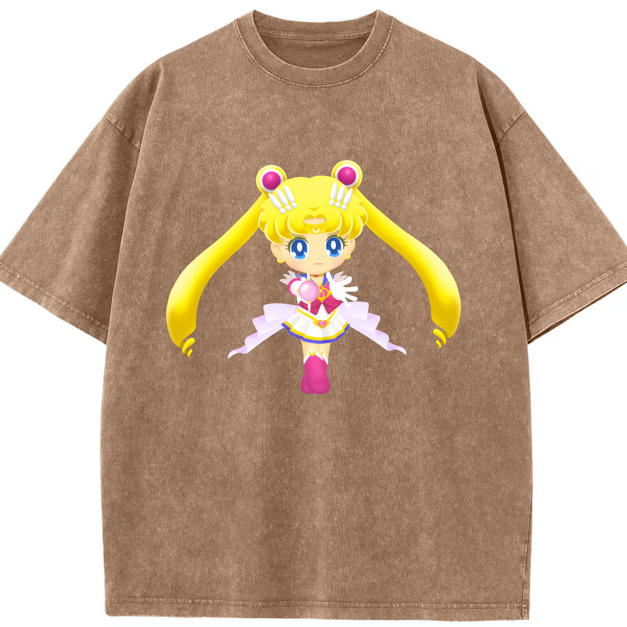 （画像用） 美少女戦士セーラームーン 月野 うさぎ つきの うさぎ Sailor Moon Tsukino Usagi 綿100% ヴィンテージ風 半袖Tシャツ（フロントプリント）