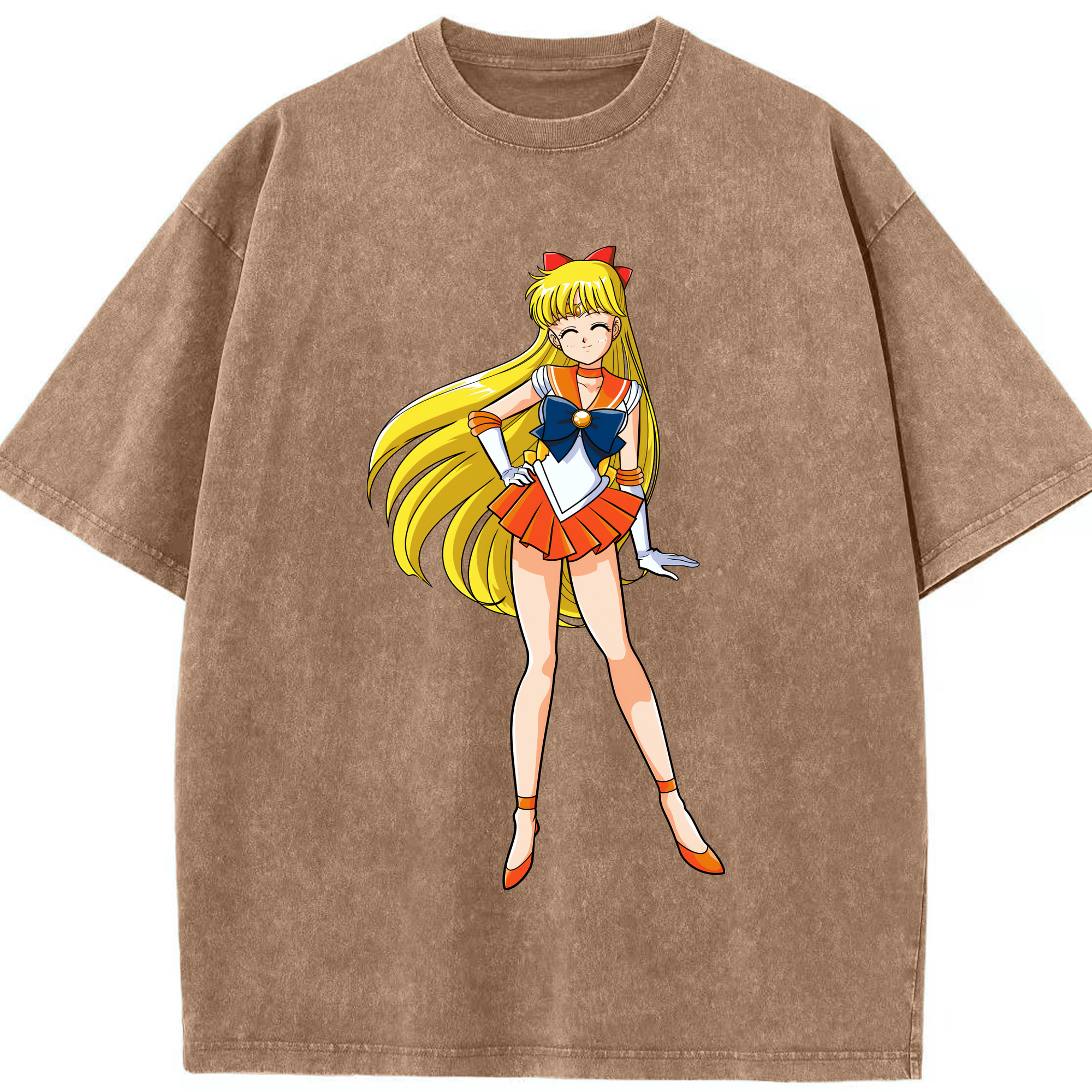（画像用） 美少女戦士セーラームーン 愛野 美奈子 あいの みなこ Sailor Moon Aino Minako 綿100% ヴィンテージ風 半袖Tシャツ（フロントプリント）