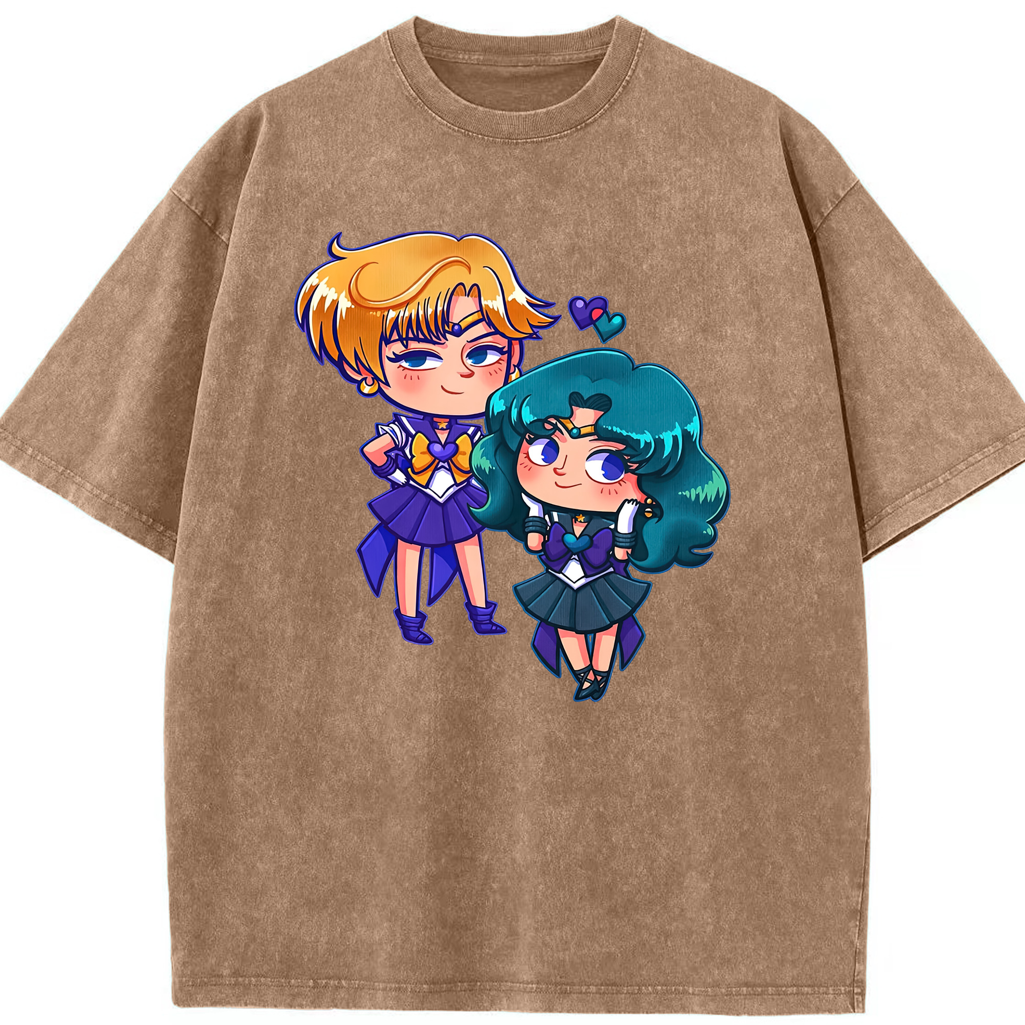 （画像用） 美少女戦士セーラームーン 天王はるか Sailor Moon Tenoh Haruka 綿100% ヴィンテージ風 半袖Tシャツ（フロントプリント）