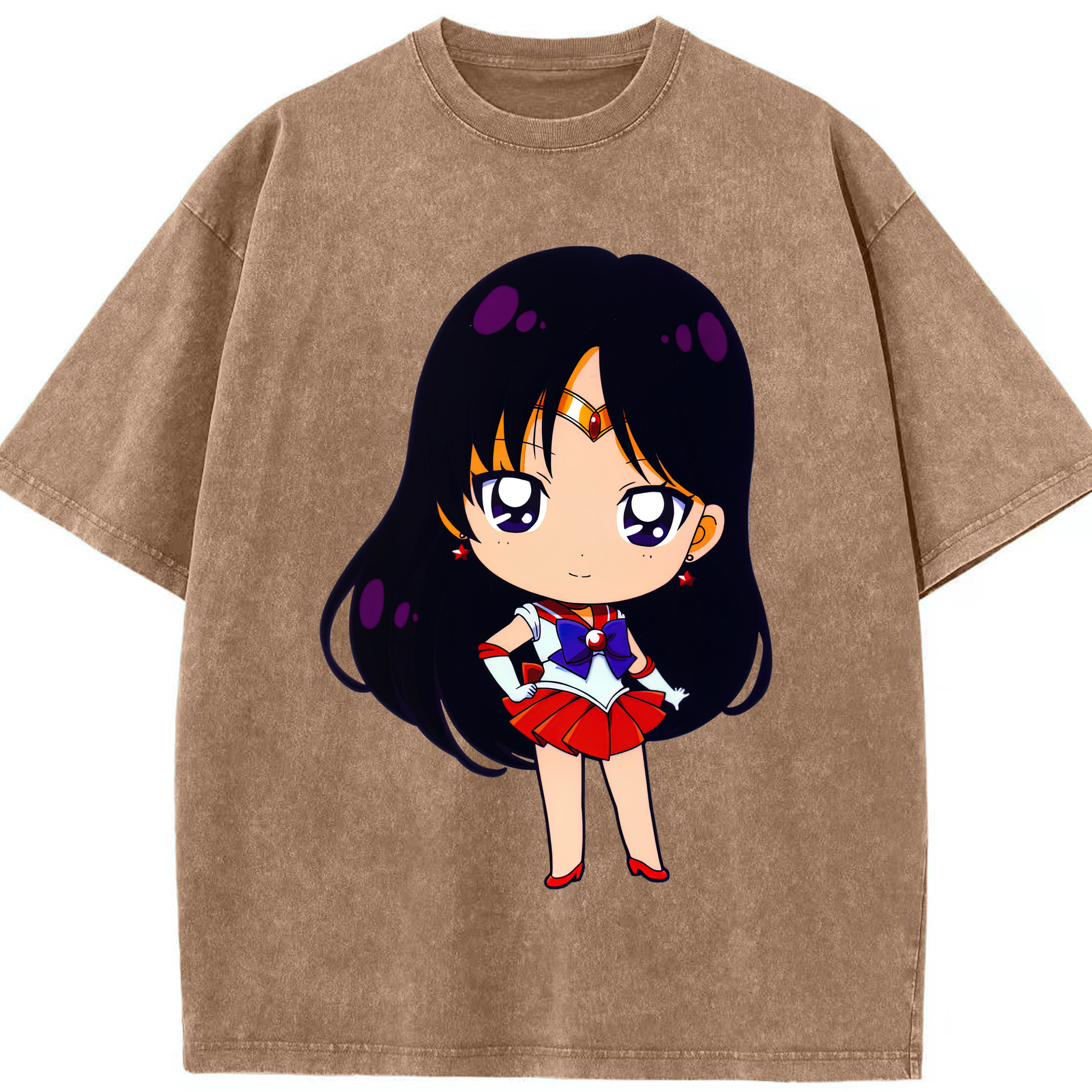 （画像用） 美少女戦士セーラームーン 火野レイ ひの レイ Sailor Moon Hino Rei （セーラーマーズ,Sailor Mars） 綿100% ヴィンテージ風 半袖Tシャツ（フロントプリント）