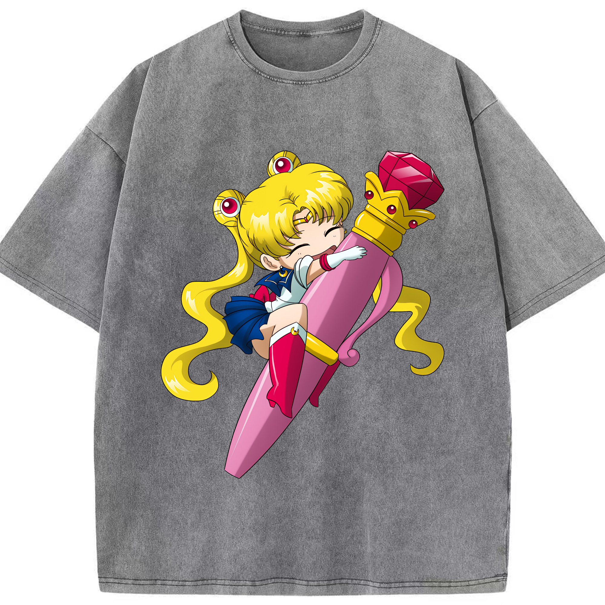 （画像用） 美少女戦士セーラームーン 月野 うさぎ つきの うさぎ Sailor Moon Tsukino Usagi 綿100% ヴィンテージ風 半袖Tシャツ（フロントプリント）