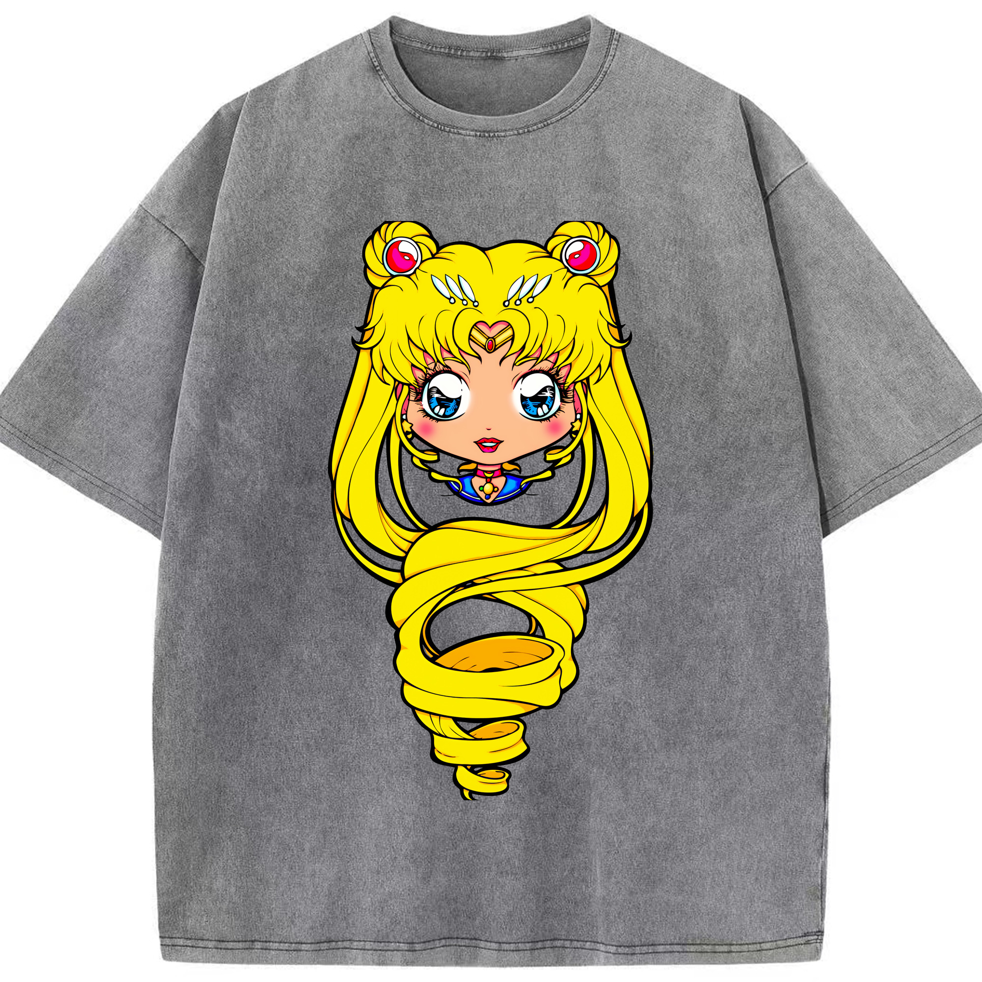 （画像用） 美少女戦士セーラームーン 月野 うさぎ つきの うさぎ Sailor Moon Tsukino Usagi 綿100% ヴィンテージ風 半袖Tシャツ（フロントプリント）
