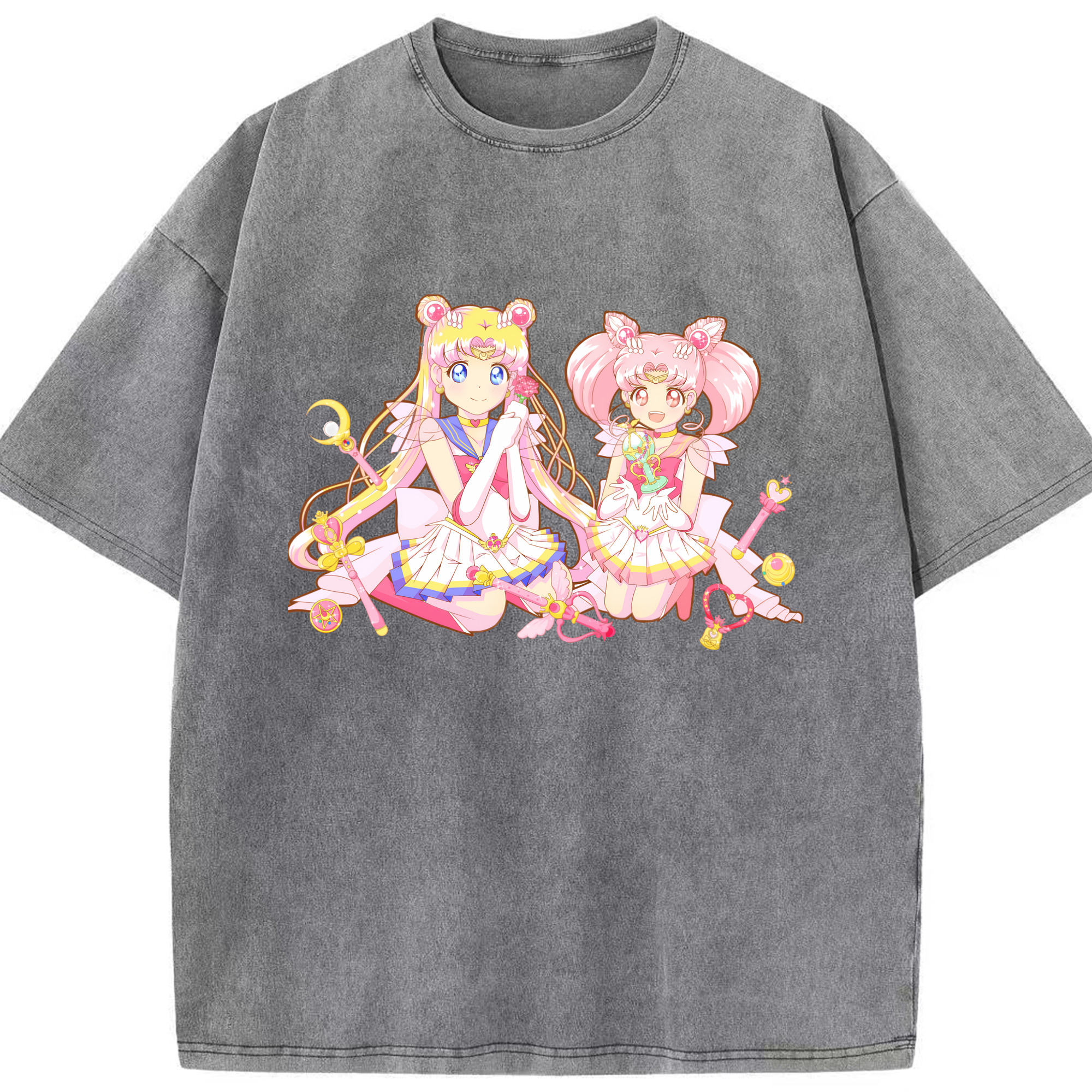 （画像用） 美少女戦士セーラームーン 月野 うさぎ つきの うさぎ Sailor Moon Tsukino Usagi 綿100% ヴィンテージ風 半袖Tシャツ（フロントプリント）