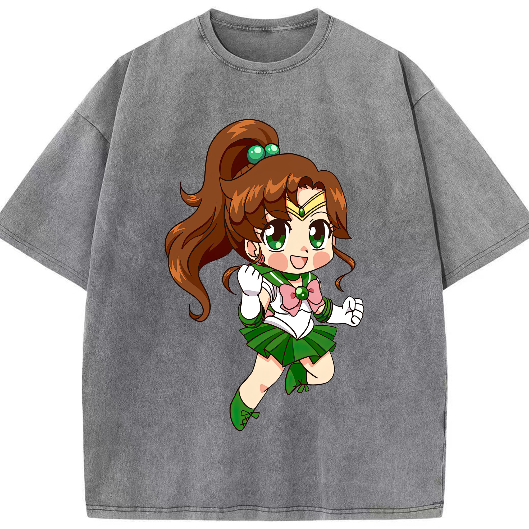 （画像用） 美少女戦士セーラームーン 木野 まこと きの まこと Sailor Moon Kino Makoto （セーラージュピター；Sailor Jupiter） 綿100% ヴィンテージ風 半袖Tシャツ（フロントプリント）