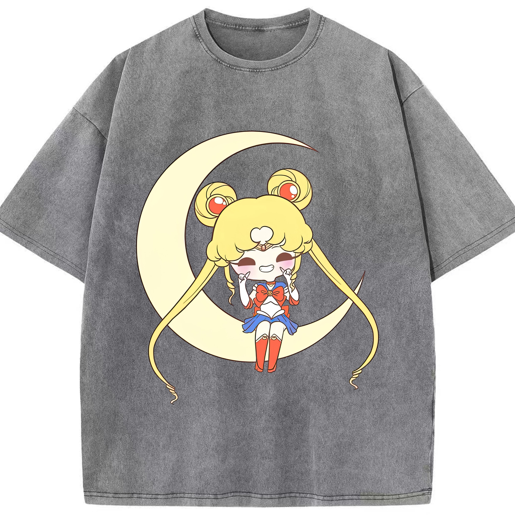 （画像用） 美少女戦士セーラームーン 月野 うさぎ つきの うさぎ Sailor Moon Tsukino Usagi 綿100% ヴィンテージ風 半袖Tシャツ（フロントプリント）