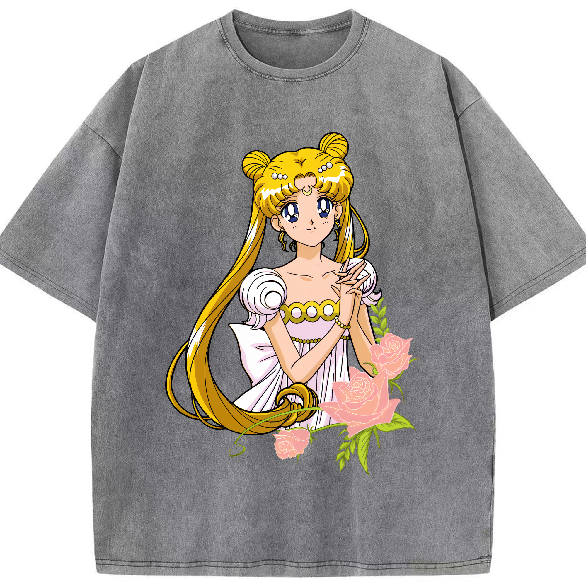 （画像用） 美少女戦士セーラームーン 愛野 美奈子 あいの みなこ Sailor Moon Aino Minako 綿100% ヴィンテージ風 半袖Tシャツ（フロントプリント）