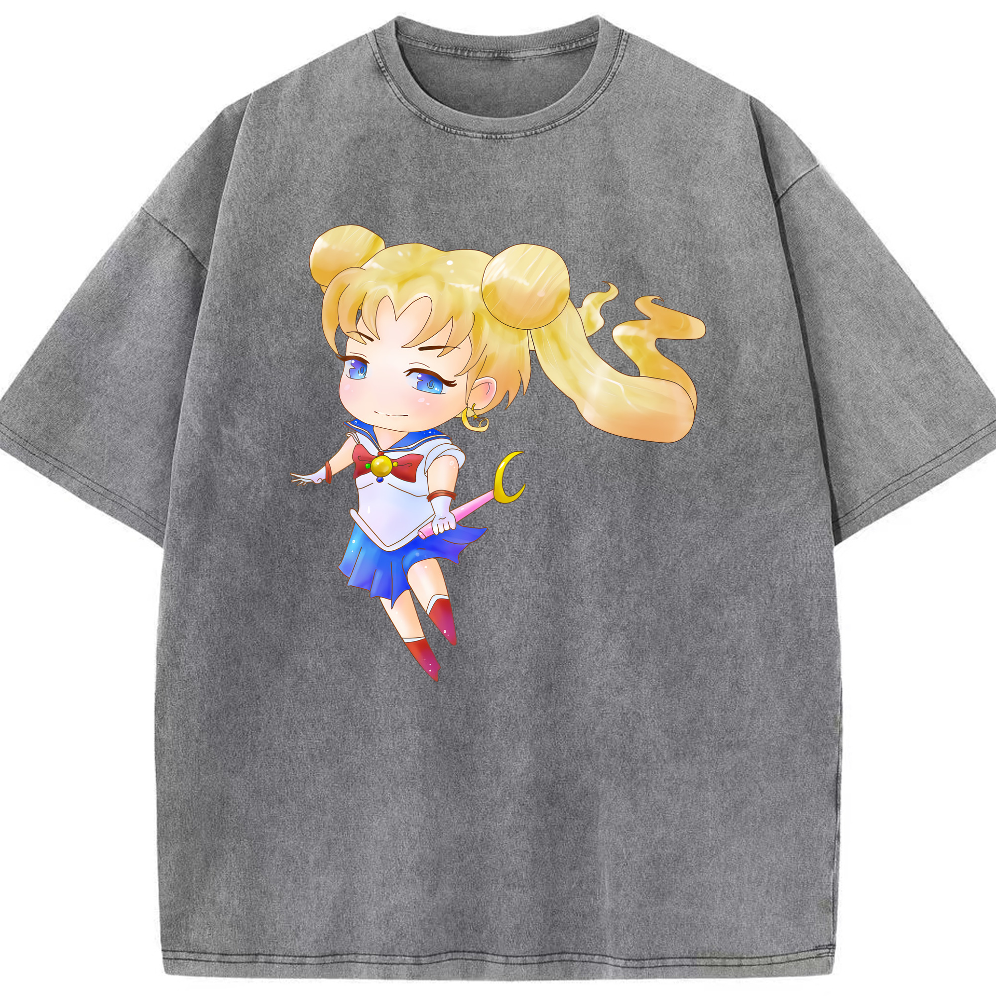 （画像用） 美少女戦士セーラームーン 愛野 美奈子 あいの みなこ Sailor Moon Aino Minako 綿100% ヴィンテージ風 半袖Tシャツ（フロントプリント）