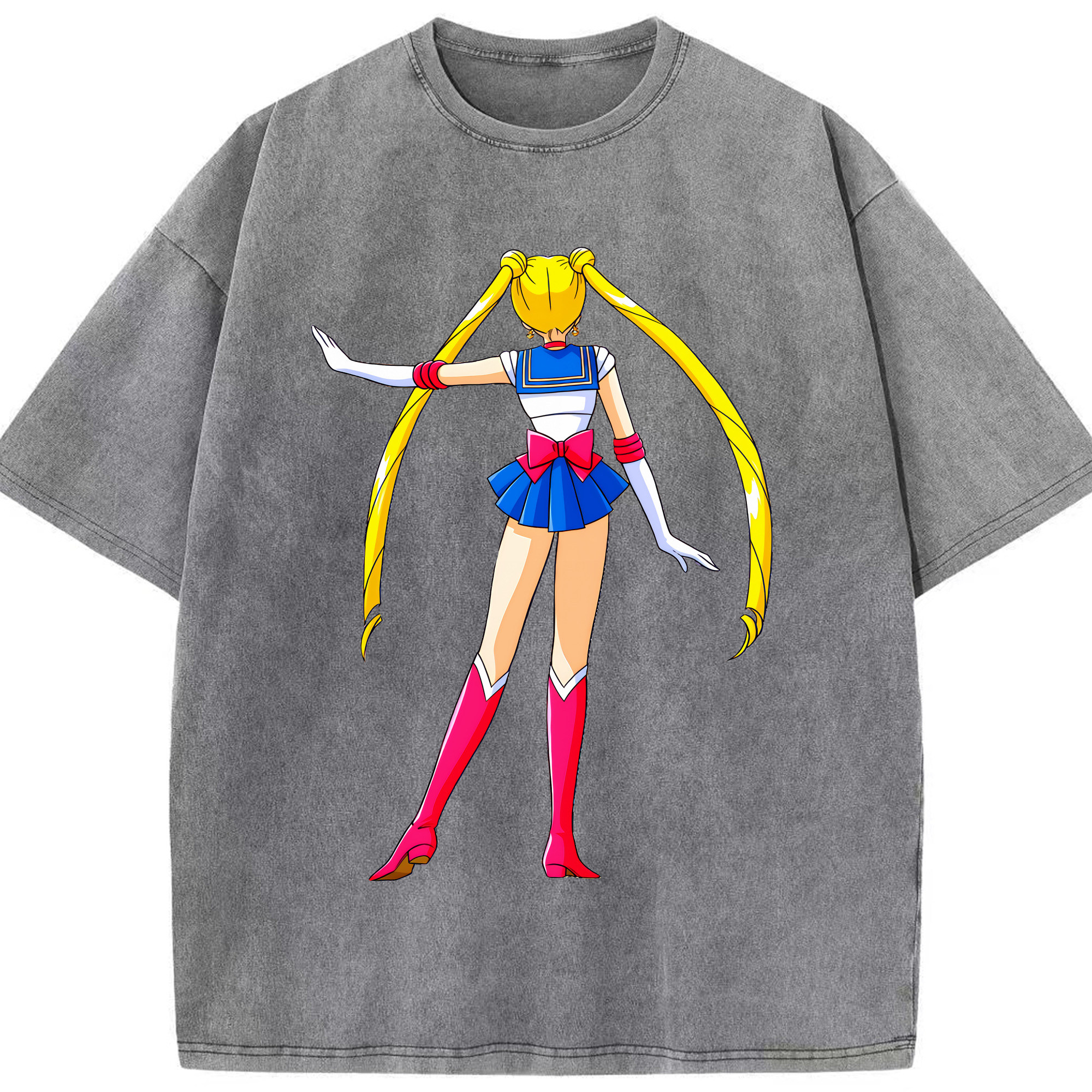 （画像用） 美少女戦士セーラームーン 月野 うさぎ つきの うさぎ Sailor Moon Tsukino Usagi 綿100% ヴィンテージ風 半袖Tシャツ（フロントプリント）