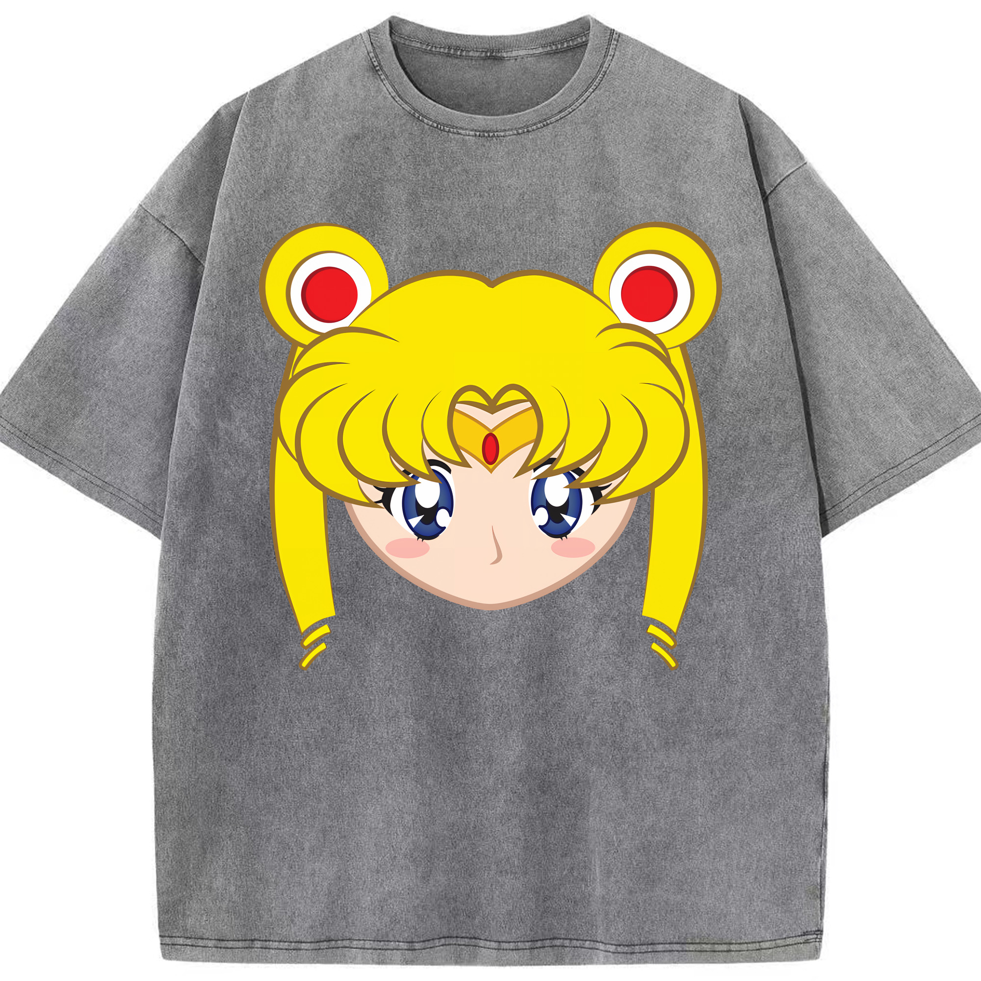 （画像用） 美少女戦士セーラームーン 月野 うさぎ つきの うさぎ Sailor Moon Tsukino Usagi 綿100% ヴィンテージ風 半袖Tシャツ（フロントプリント）