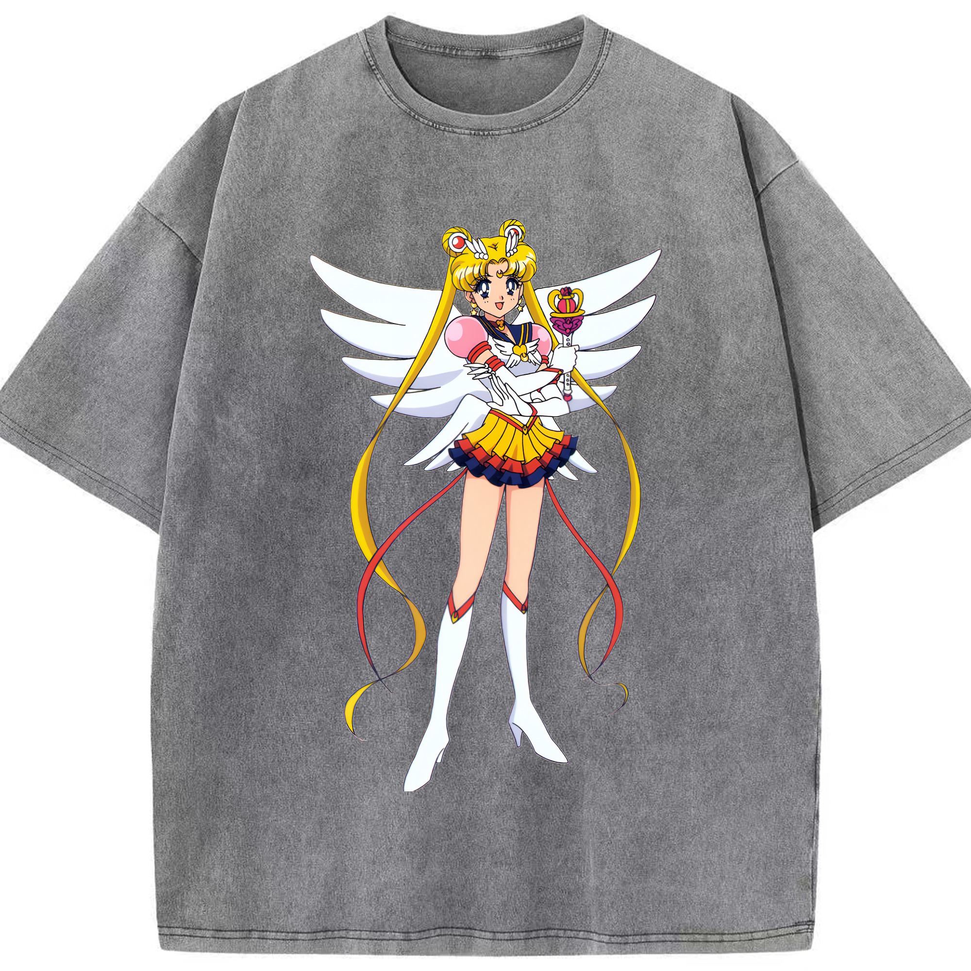 （画像用） 美少女戦士セーラームーン 月野 うさぎ つきの うさぎ Sailor Moon Tsukino Usagi 綿100% ヴィンテージ風 半袖Tシャツ（フロントプリント）