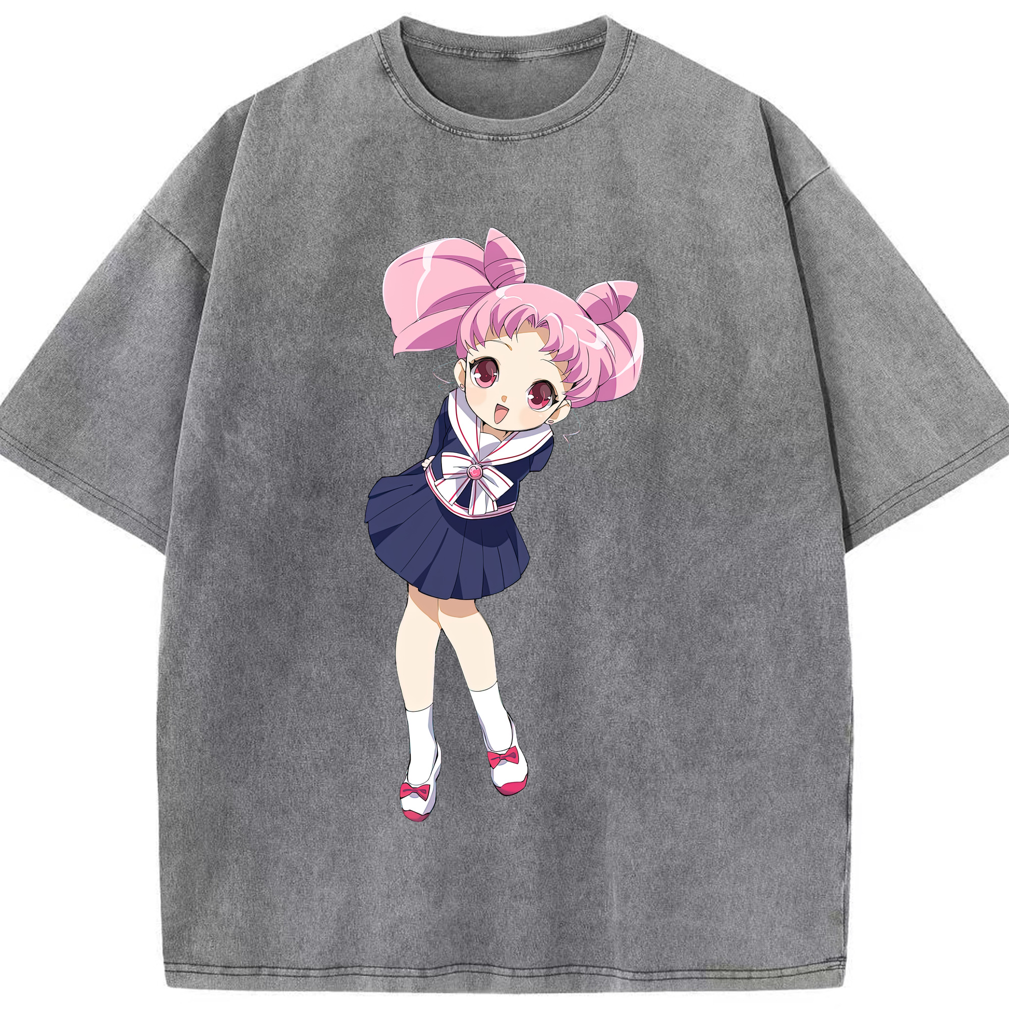 （画像用） 美少女戦士セーラームーン ちびうさ Sailor Moon Chibiusa Tsukino Usagi Small Lady Serenity 綿100% ヴィンテージ風 半袖Tシャツ（フロントプリント）