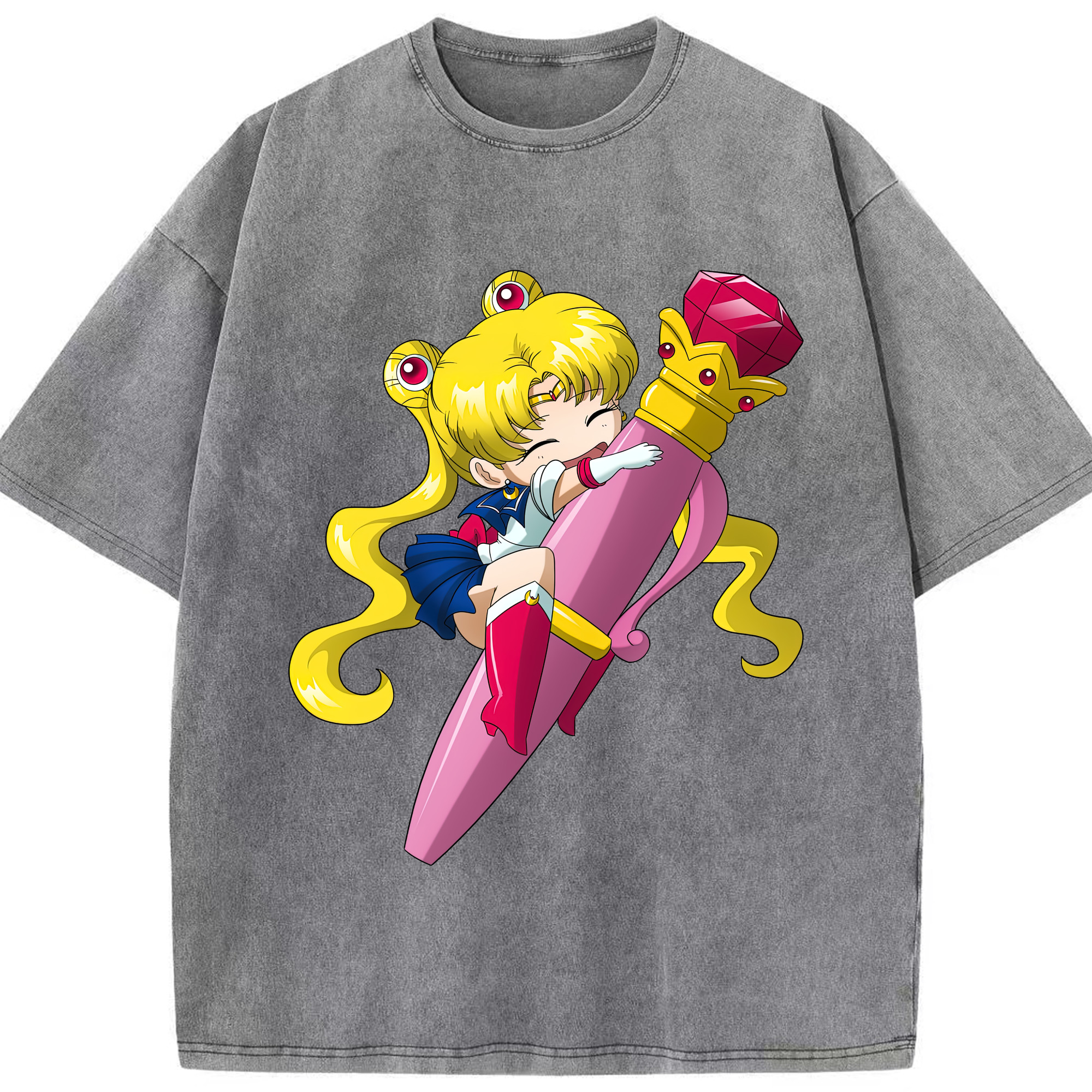 （画像用） 美少女戦士セーラームーン 月野 うさぎ つきの うさぎ Sailor Moon Tsukino Usagi 綿100% ヴィンテージ風 半袖Tシャツ（フロントプリント）