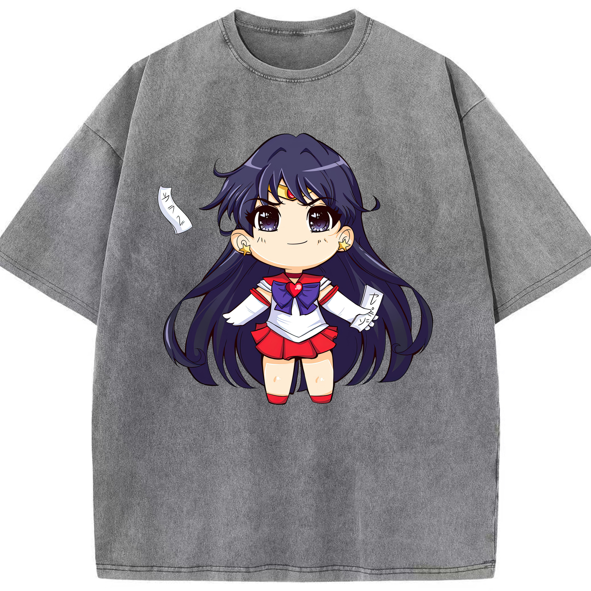 （画像用） 美少女戦士セーラームーン 火野レイ ひの レイ Sailor Moon Hino Rei （セーラーマーズ,Sailor Mars） 綿100% ヴィンテージ風 半袖Tシャツ（フロントプリント）
