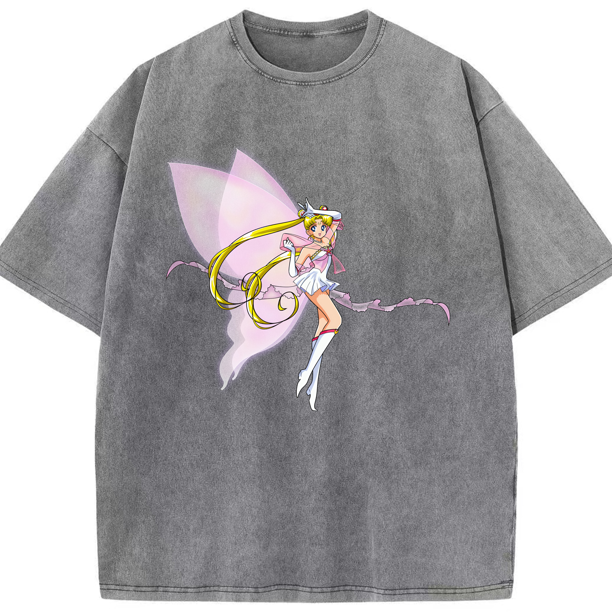 （画像用） 美少女戦士セーラームーン 月野 うさぎ つきの うさぎ Sailor Moon Tsukino Usagi 綿100% ヴィンテージ風 半袖Tシャツ（フロントプリント）