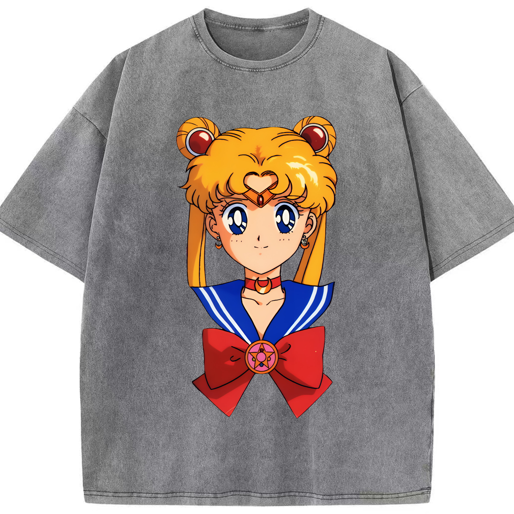 （画像用） 美少女戦士セーラームーン 月野 うさぎ つきの うさぎ Sailor Moon Tsukino Usagi 綿100% ヴィンテージ風 半袖Tシャツ（フロントプリント）