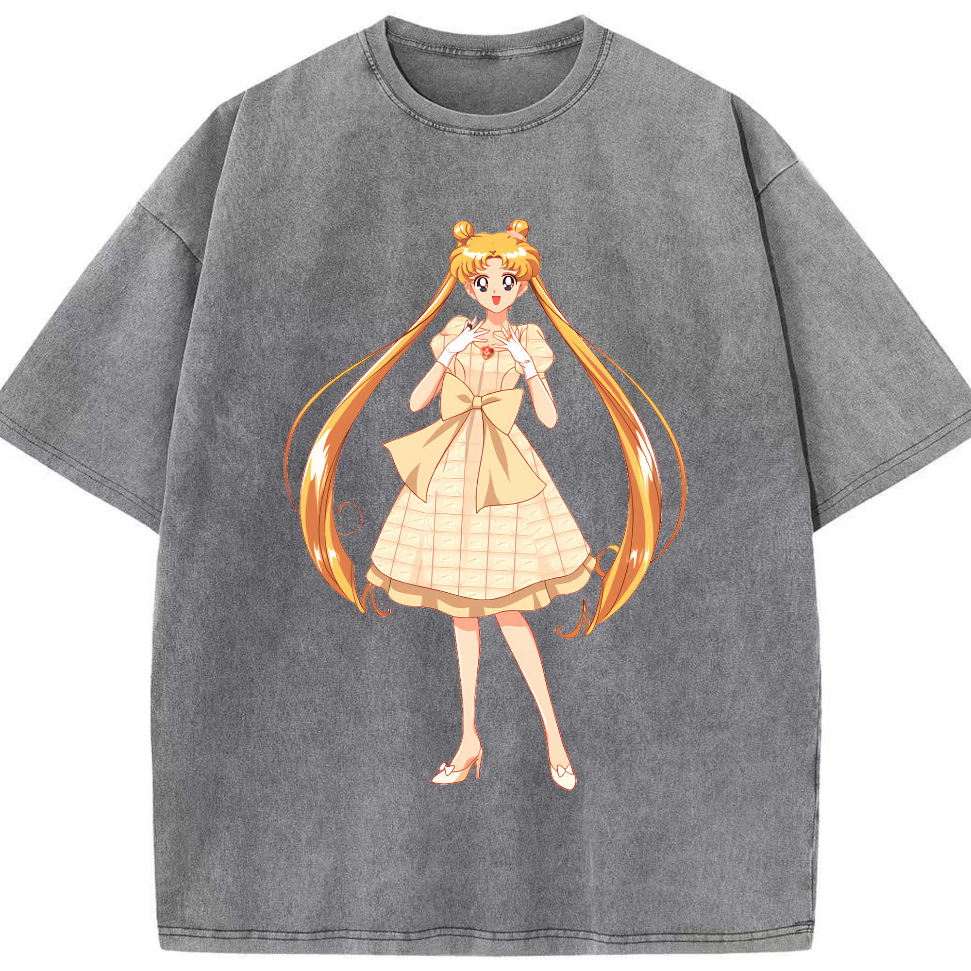 （画像用） 美少女戦士セーラームーン 愛野 美奈子 あいの みなこ Sailor Moon Aino Minako 綿100% ヴィンテージ風 半袖Tシャツ（フロントプリント）