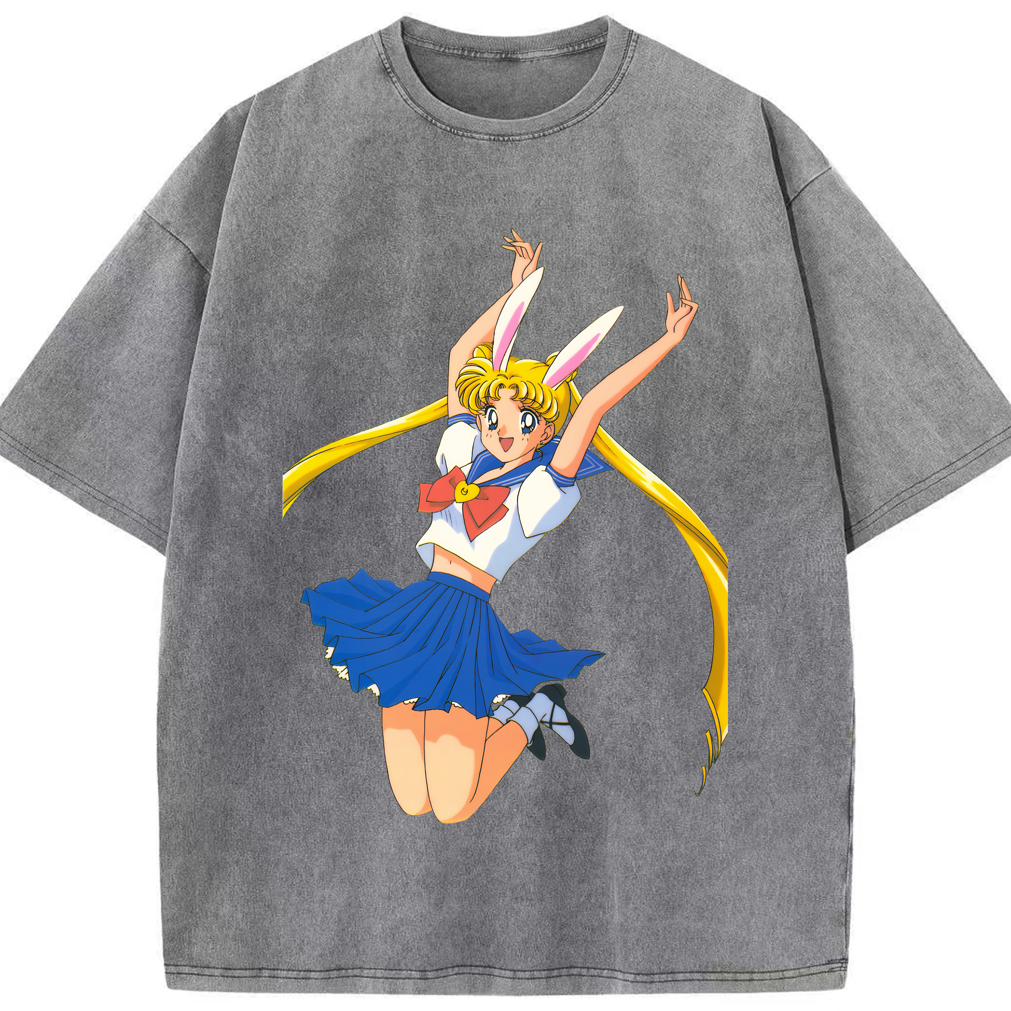 （画像用） 美少女戦士セーラームーン 愛野 美奈子 あいの みなこ Sailor Moon Aino Minako 綿100% ヴィンテージ風 半袖Tシャツ（フロントプリント）