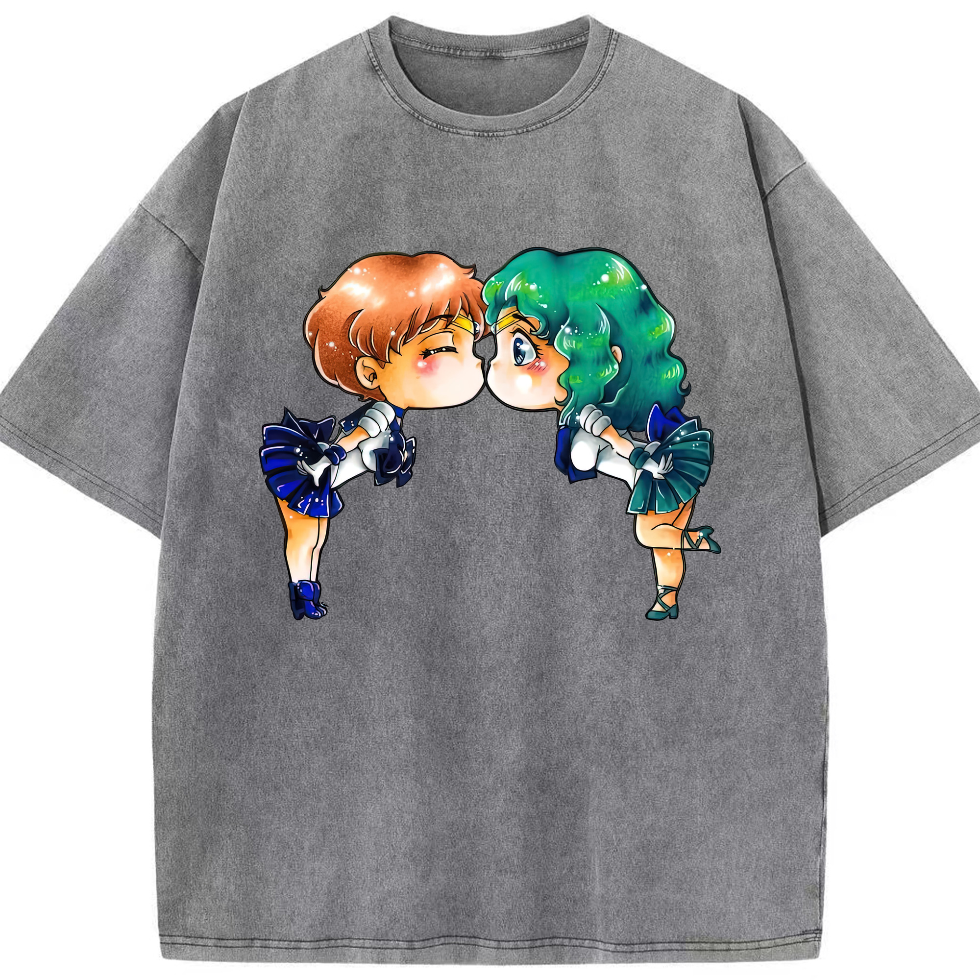 （画像用） 美少女戦士セーラームーン 天王はるか Sailor Moon Tenoh Haruka 綿100% ヴィンテージ風 半袖Tシャツ（フロントプリント）