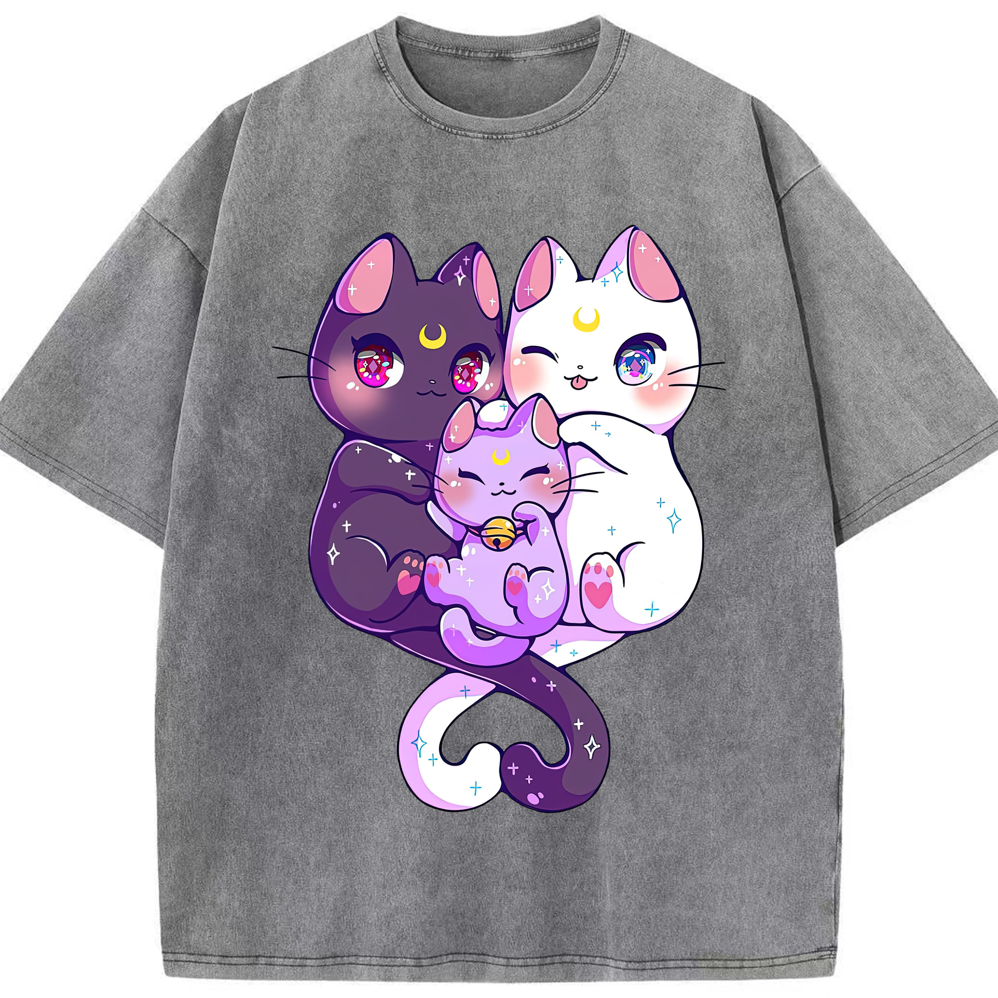 （画像用） 美少女戦士セーラームーン Sailor Moon 綿100% ヴィンテージ風 半袖Tシャツ（フロントプリント）