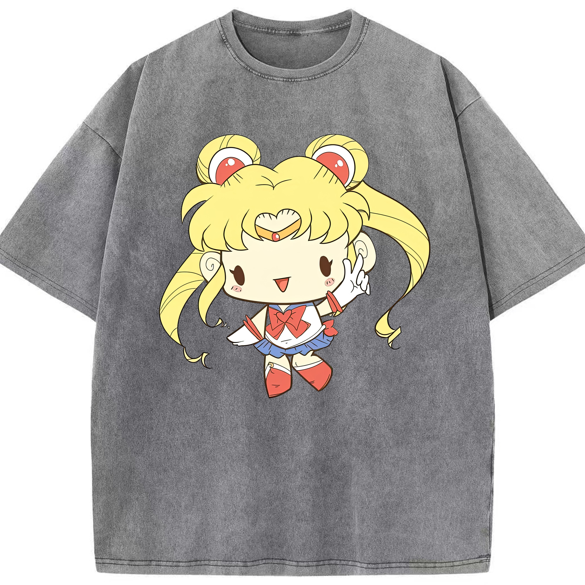 （画像用） 美少女戦士セーラームーン 月野 うさぎ つきの うさぎ Sailor Moon Tsukino Usagi 綿100% ヴィンテージ風 半袖Tシャツ（フロントプリント）
