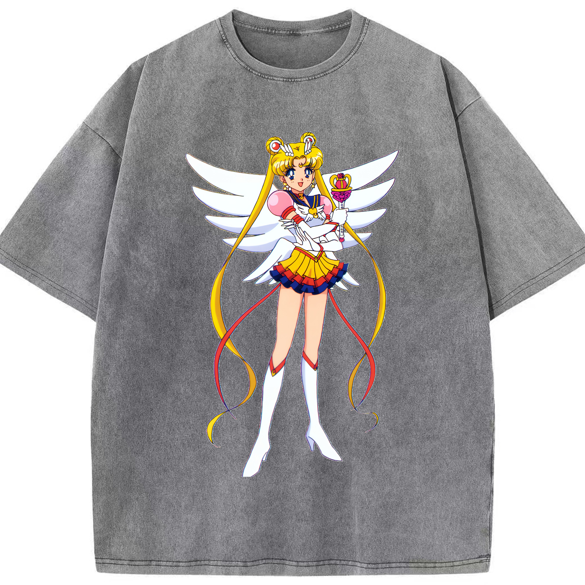 （画像用） 美少女戦士セーラームーン 月野 うさぎ つきの うさぎ Sailor Moon Tsukino Usagi 綿100% ヴィンテージ風 半袖Tシャツ（フロントプリント）